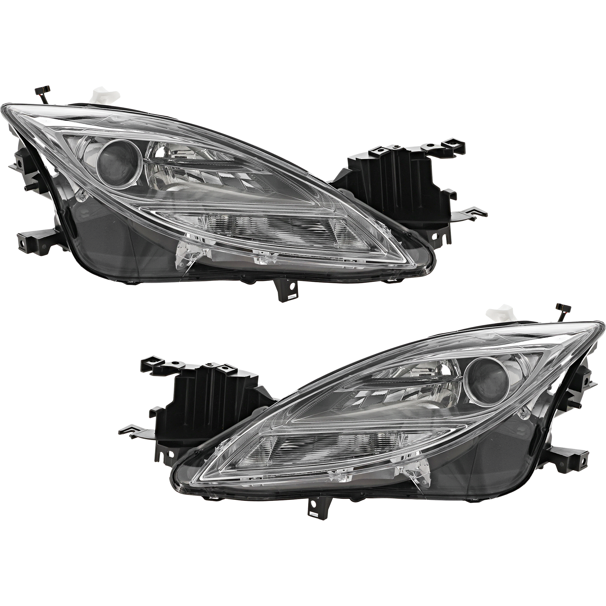 AM MAZDA 6-09-10 HEAD LAMP RH AND LH Lens and Housing Halogen CAPA SKU SET REPM100121Q Partslink MA2518127C MA2519127C OEM GS3L510L0G GS3L510K0G