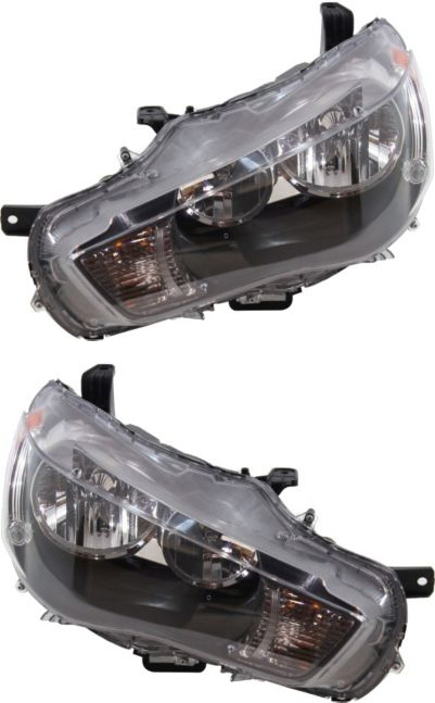 AM OUTLANDER 10-13 HEAD LAMP RH AND LH Assembly Halogen SKU SET REPM100169 Partslink MI2503157 MI2502157 OEM 8301C418-8301C417