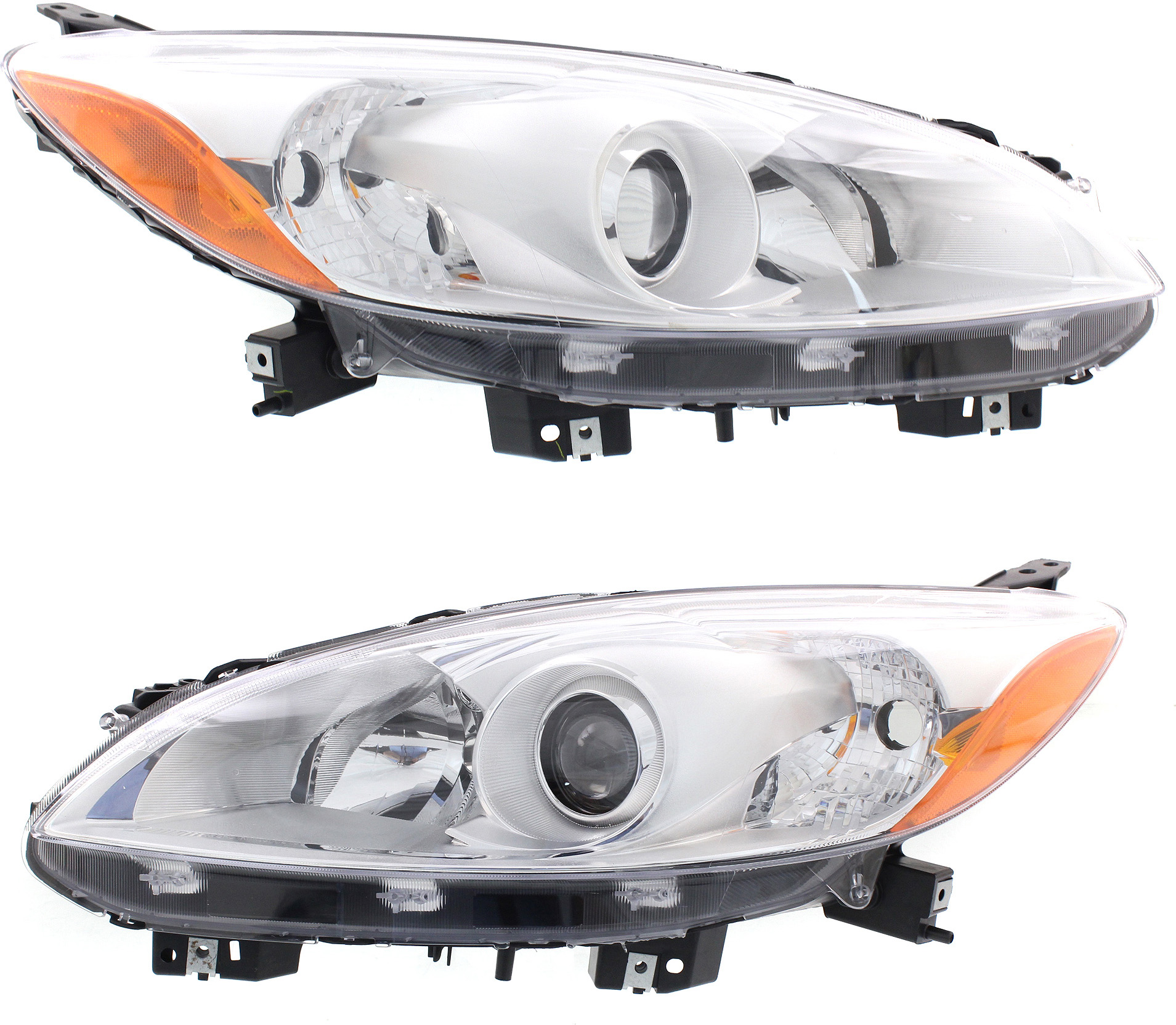 AM MAZDA 5-12-17 HEAD LAMP RH AND LH Lens and Housing Halogen CAPA SKU SET REPM100175Q Partslink MA2518139C MA2519139C OEM CG36510K0E CG36510L0E