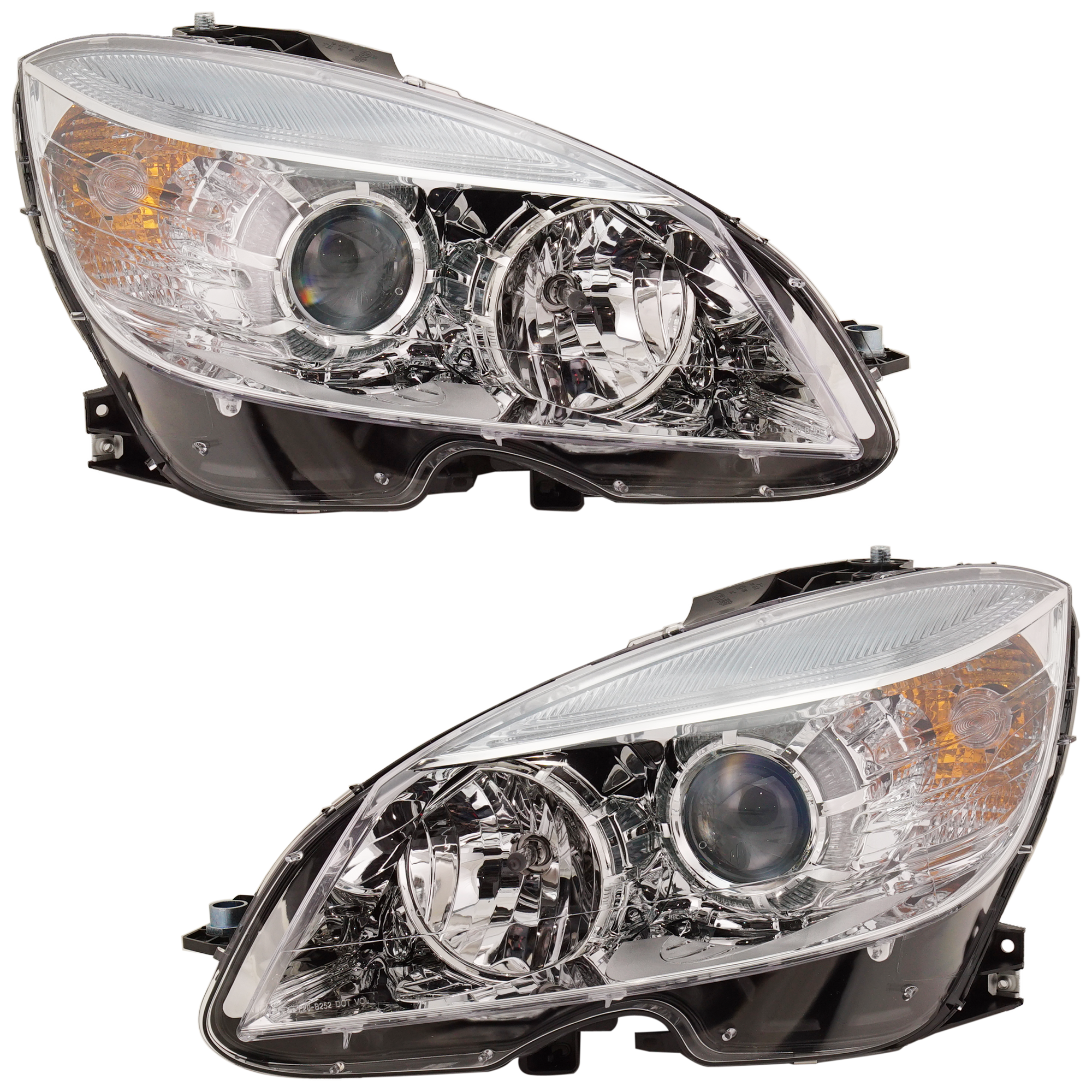 AM C CLASS 08-11 HEAD LAMP RH AND LH Assembly Halogen SKU SET REPM100179 Partslink MB2503163 MB2502163 OEM 2049065603-2049065503