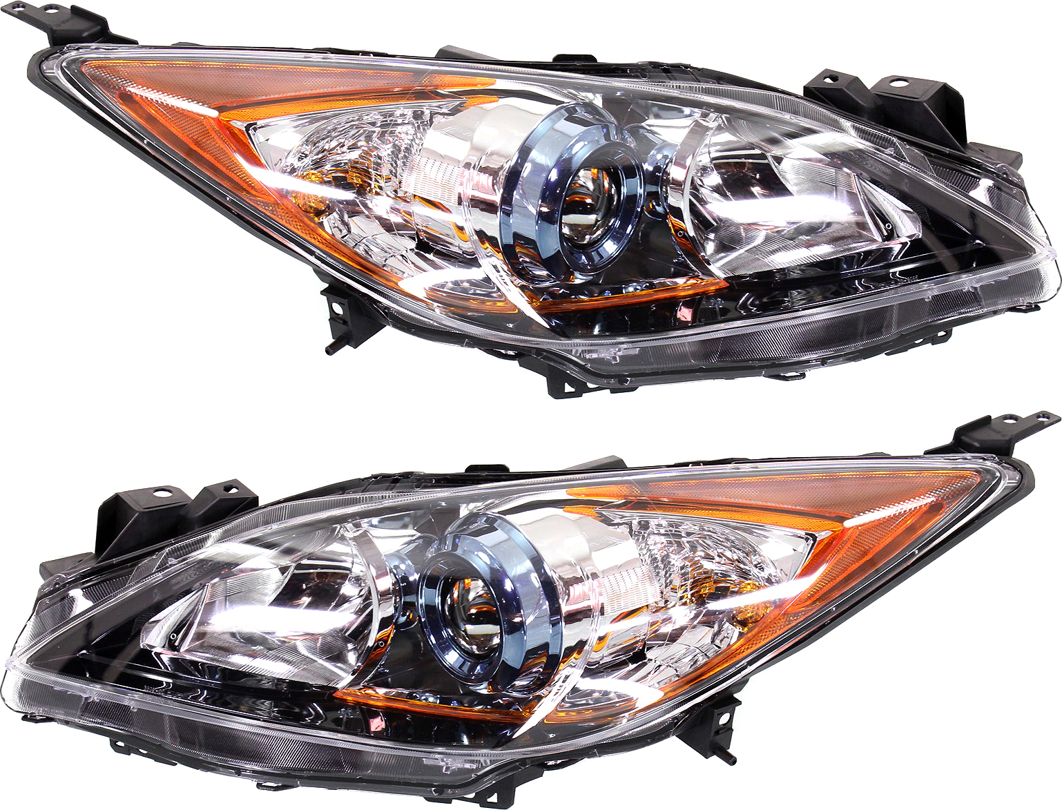 AM MAZDA 3-12-13 HEAD LAMP RH AND LH Assembly Halogen 6 Speed Trans Hatchback Sedan SKU SET REPM100183 OEM BFD1510K0D PFM BFD1510L0D PFM