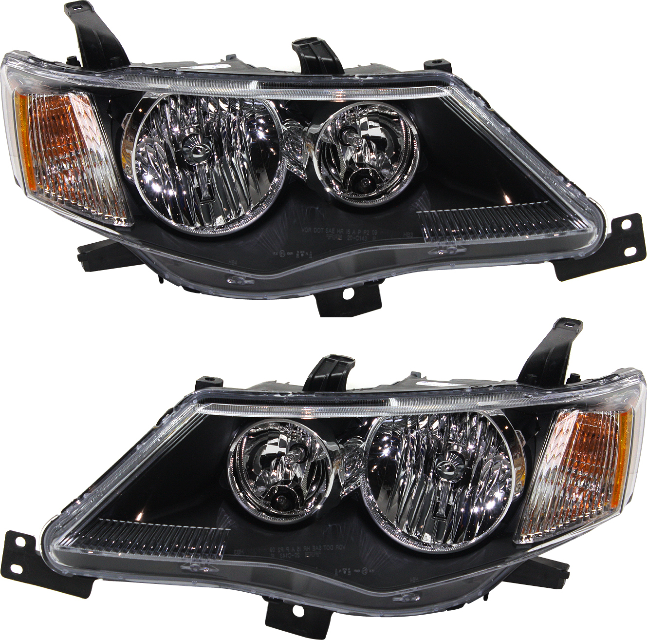 AM OUTLANDER 07-09 HEAD LAMP RH AND LH Assembly Halogen SKU SET REPM100195 Partslink MI2503162 MI2503144 MI2502162 MI2502144 OEM 8301B606-8301A918-8301B605-830