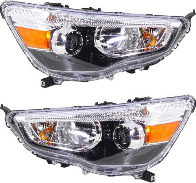AM OUTLANDER SPORT RVR 11-19 HEAD LAMP RH AND LH Assembly Halogen Exc. SE Model CAPA SKU SET REPM100303Q Partslink MI2503160C MI2502160C OEM 8301C224-8301C223