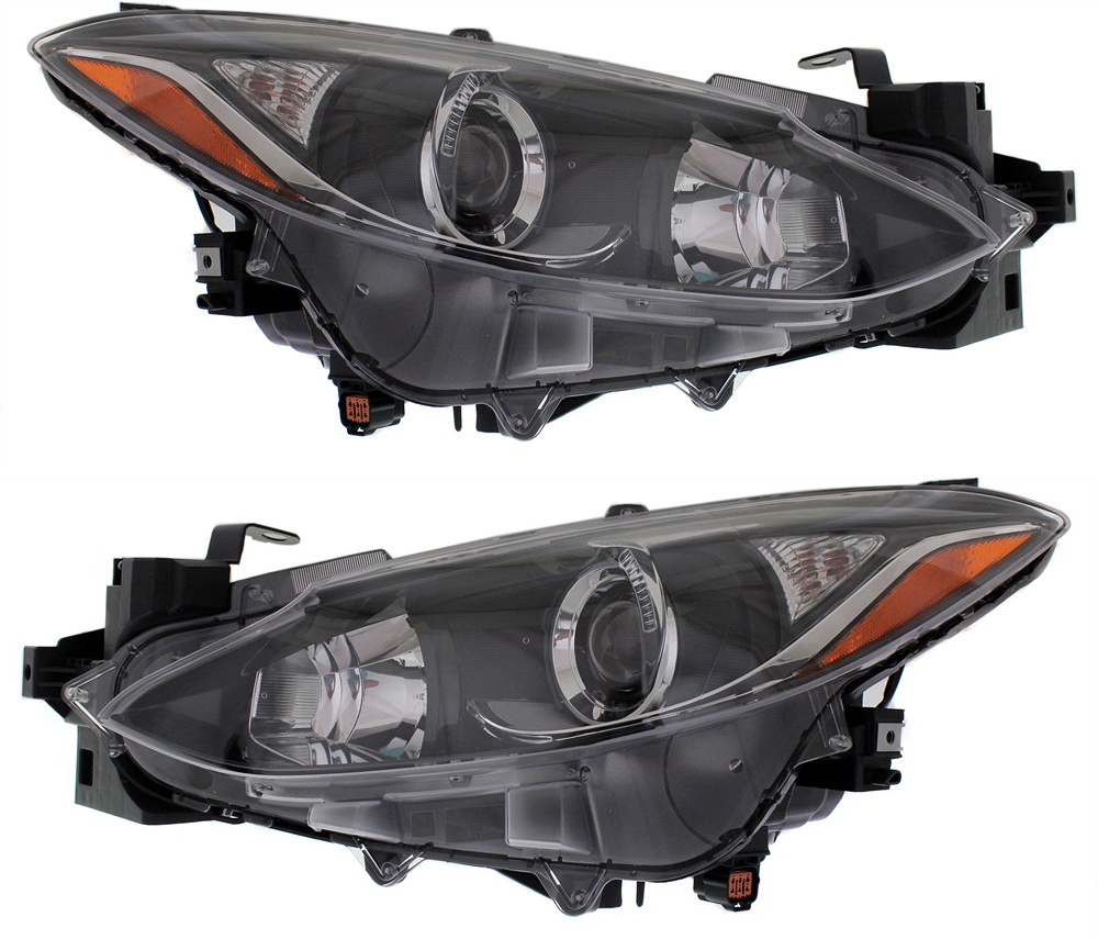 AM MAZDA 3-14-16 HEAD LAMP RH AND LH Assembly Halogen Hatchback Sedan CAPA SKU SET REPM100319Q Partslink MA2503144C MA2502144C OEM BPW1510K0 BPW1510L0