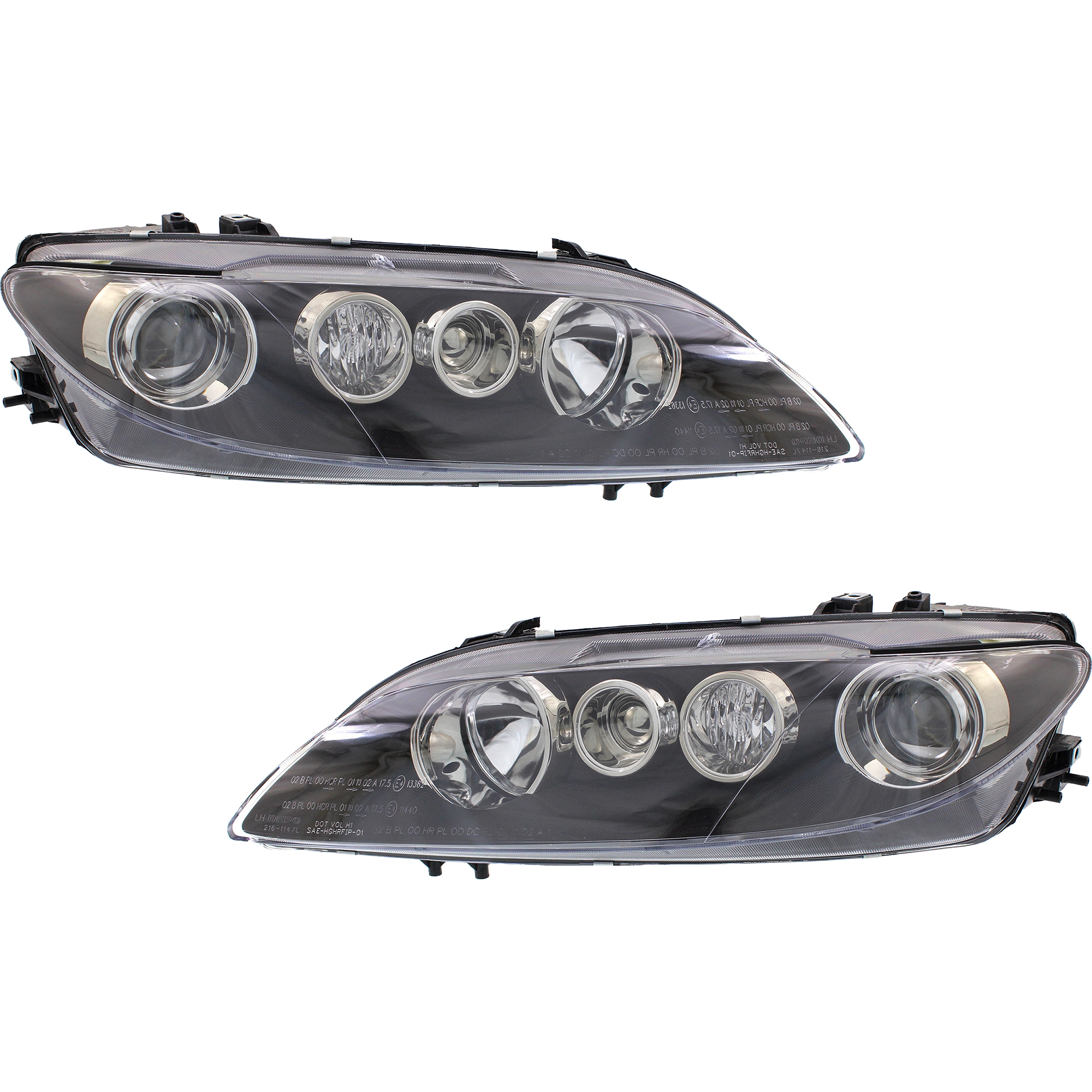 AM MAZDA 6-06-08 HEAD LAMP RH AND LH Lens and Housing HID Xenon w o HID Kit w o Turbo SKU SET REPM100327