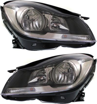 AM C CLASS 12-15 HEAD LAMP RH AND LH Assembly Halogen Black Interior w o Corner Light Coupe SKU SET REPM100383 Partslink MB2503186 MB2502186 OEM 204820003980-2048200039-204820