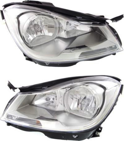 AM C CLASS 12-14 HEAD LAMP RH AND LH Assembly Chrome Interior Halogen w o Corner Light Sedan CAPA SKU SET REPM100385Q Partslink MB2503187C MB2502187C OEM 2048205459-2048205359