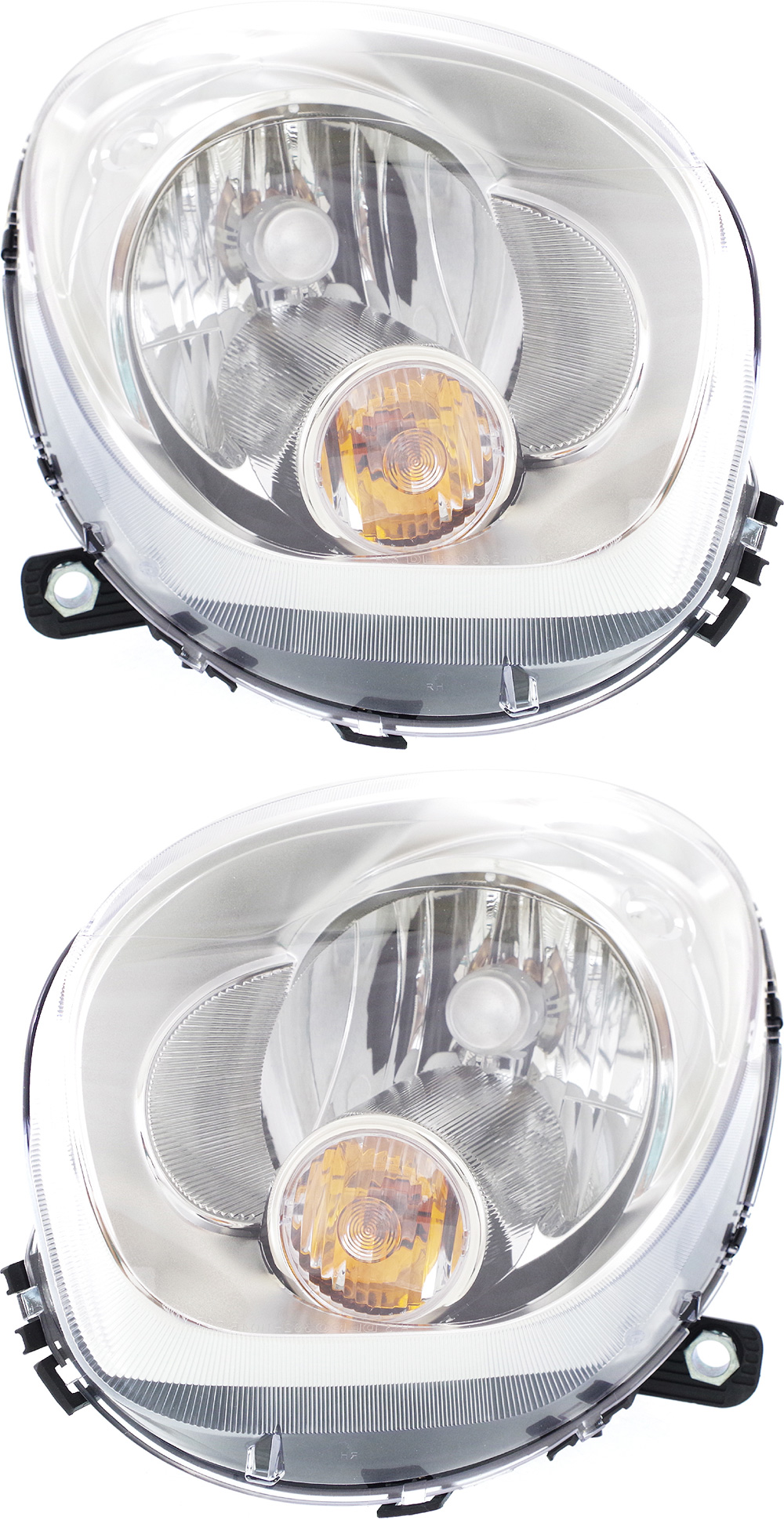 AM COOPER COUNTRYMAN 11-16 HEAD LAMP RH AND LH Assembly Halogen w White Turn Signal Light CAPA SKU SET REPM100387Q Partslink MC2503110C MC2502110C OEM 63129801036-63129801035