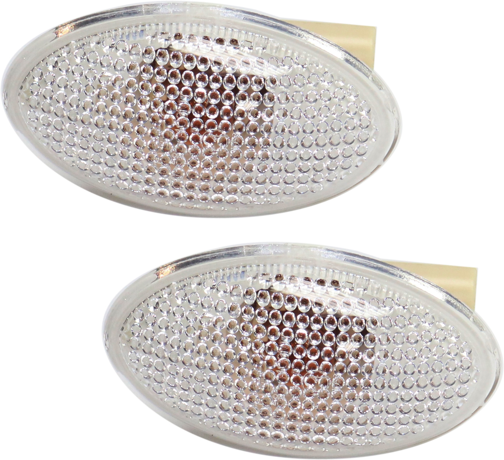 AM COOPER 02-08 FRONT SIDE MARKER LAMP RH AND LH Assembly Repeater Lamp Clear Lens SKU SET REPM104907-2 Partslink MC2570101 OEM 63137166014