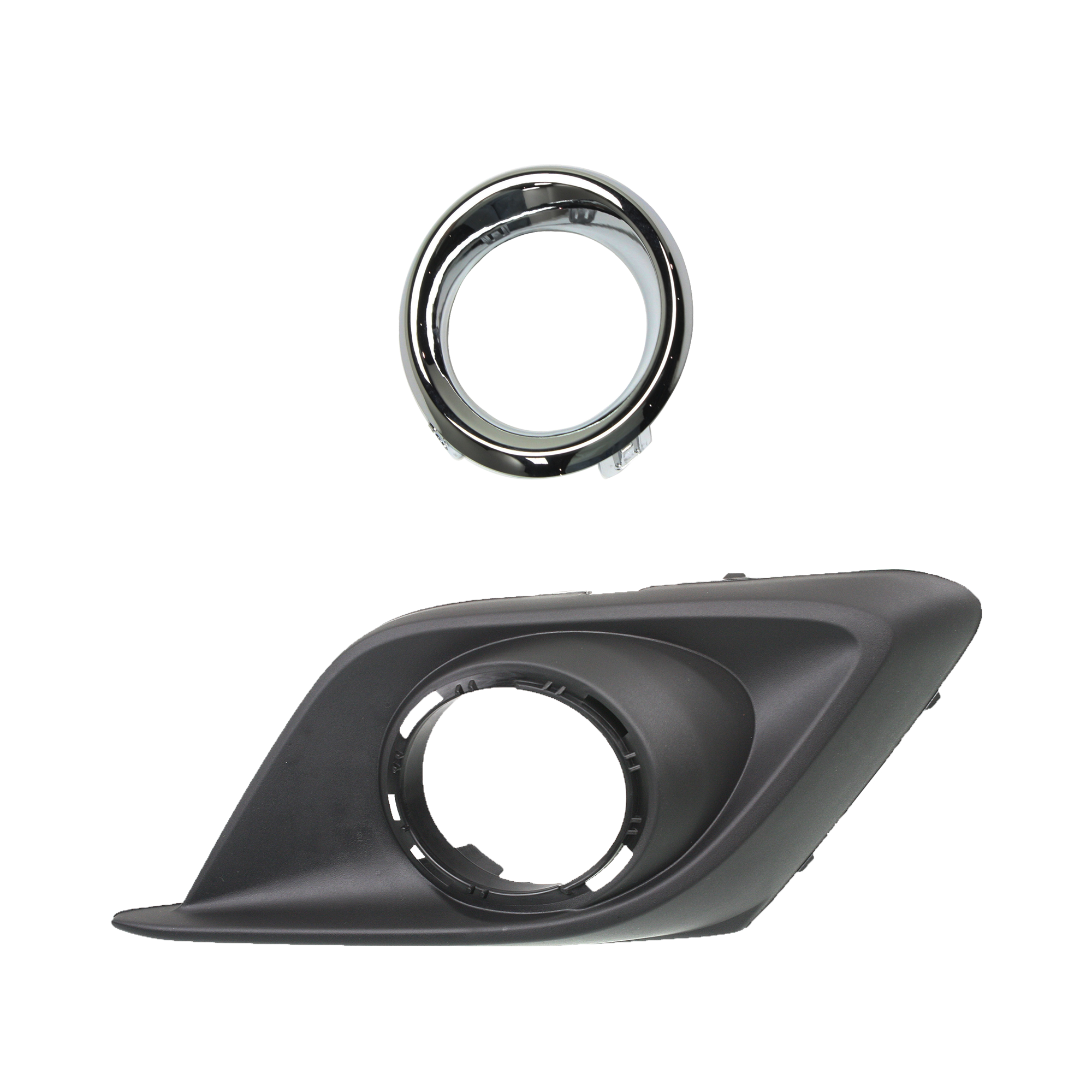 AM MAZDA 3-14-16 FRONT FOG LAMP MOLDING RH Matte Black Bezel Chrome Molding Hatchback Sedan Ring SKU SET REPM108019 A Partslink MA1039128 MA1039125 OEM BJE150C11A BJE150C12