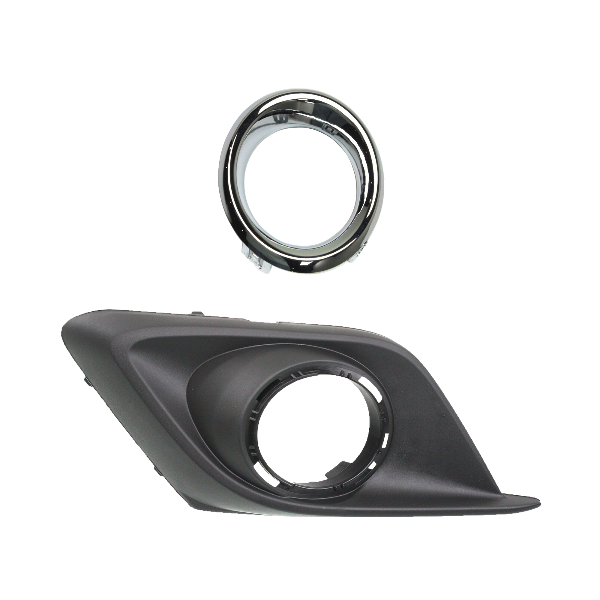 AM MAZDA 3-14-16 FRONT FOG LAMP MOLDING LH Paint to Match Chrome Ring Hatchback Sedan SKU SET REPM108020 A Partslink MA1038128 MA1038125 OEM BJE150C21A BJE150C22