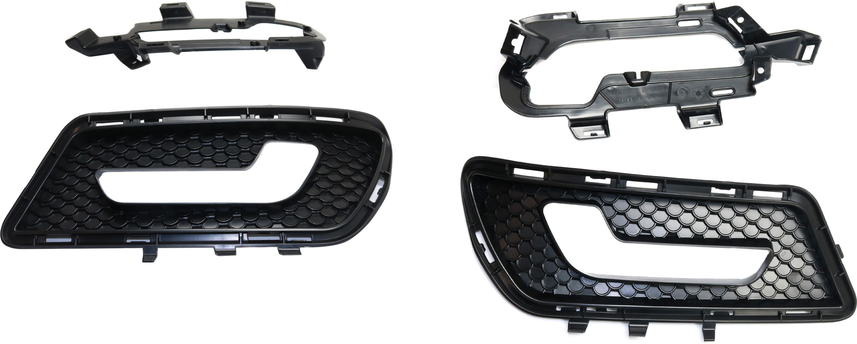 AM E CLASS 10-13 FRONT FOG LAMP MOLDING RH AND LH Primed w Light Pkg. Driving Lamps and AMG Styling Pkg. Sdn Wgn SKU SET REPM108033 Partslink MB1039137 MB1038137 OEM 2128851053-2128850853