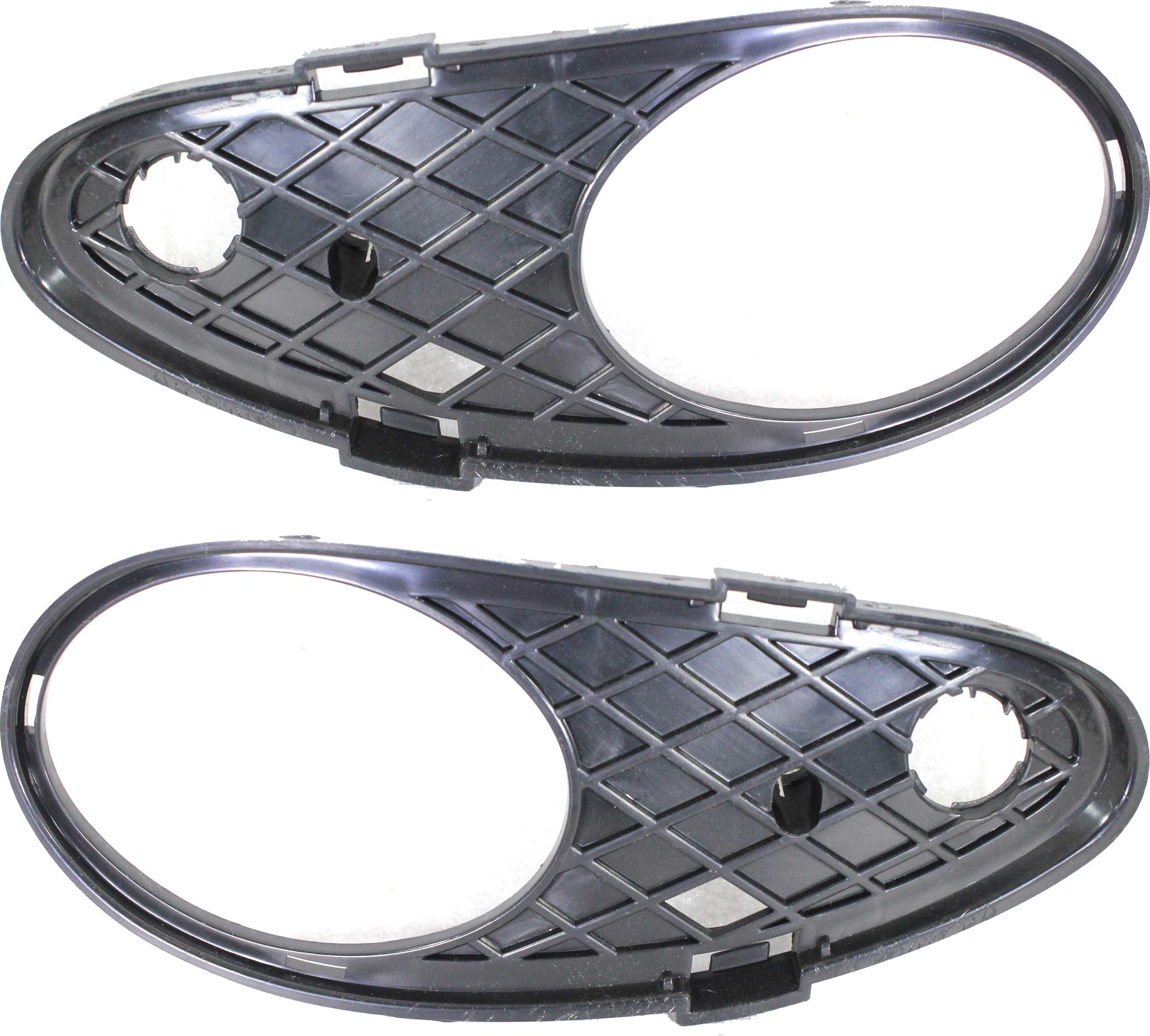AM C CLASS 01-07 FRONT FOG LAMP MOLDING RH AND LH Primed Sedan Wagon w o AMG Styling Pkg. SKU SET REPM108601 Partslink MB1039104 MB1038104 OEM 2038850623-2038850523