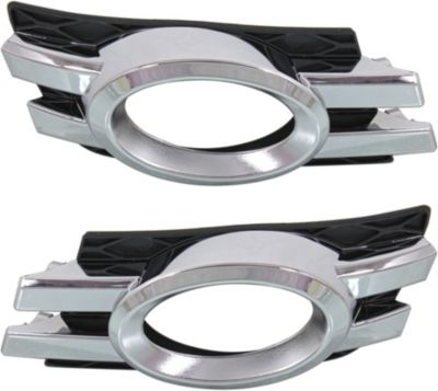 AM GL CLASS 07-09 FRONT FOG LAMP MOLDING RH AND LH Black w Chrome Trim w Curve Lighting System SKU SET REPM108620 Partslink MB1039122 MB1038122 OEM 1648800824-1648800724