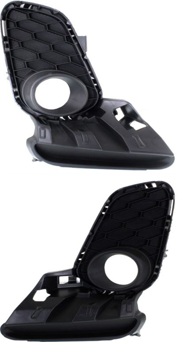 AM MAZDA 3-12-13 FRONT FOG LAMP MOLDING RH AND LH Primed Smooth Black w Fog Light Hole Hatchback Sedan SKU SET REPM108633 Partslink MA1039114 MA1038114 OEM BGV450C11B BGV450C21B