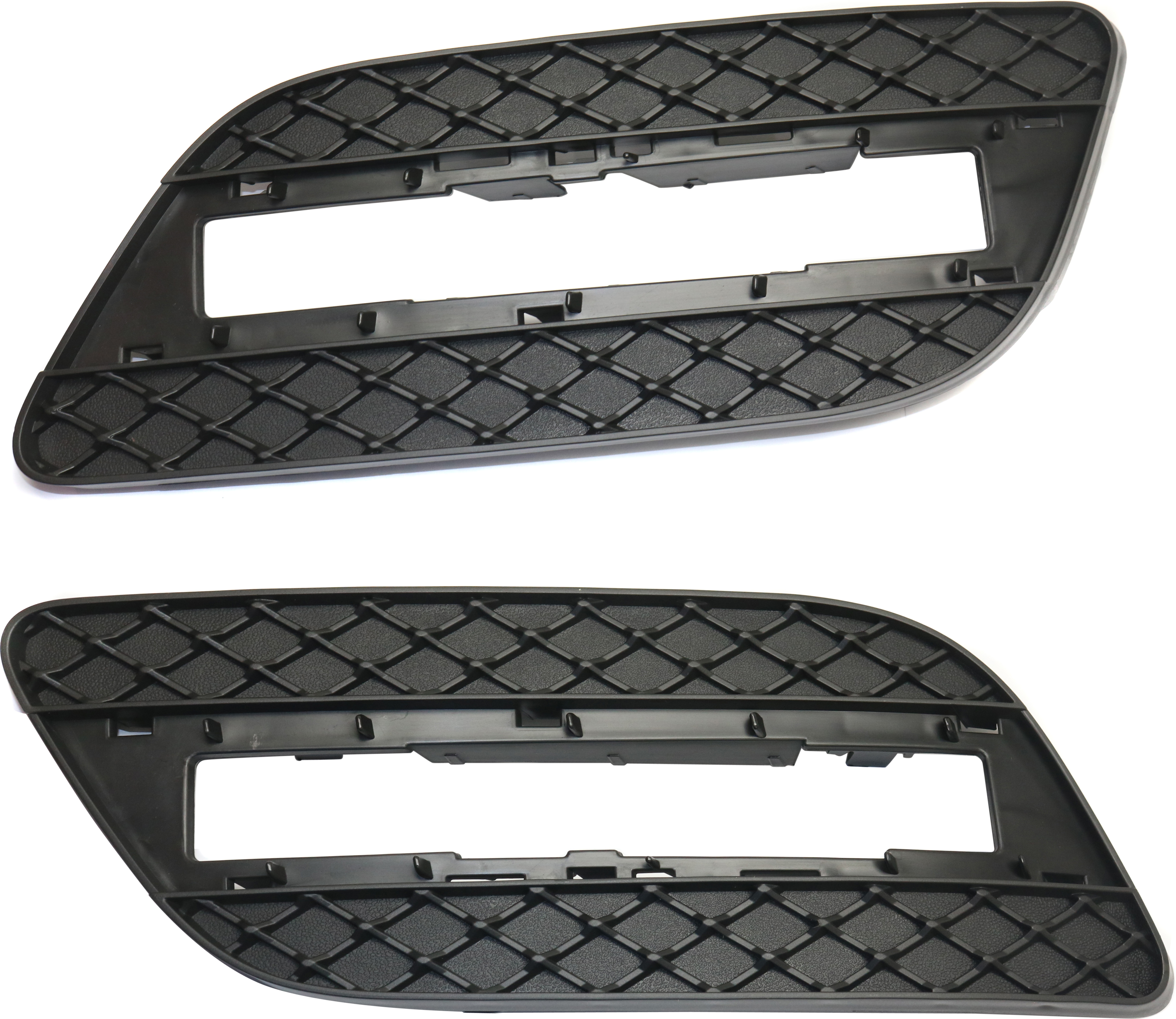 AM ML250 ML350-12-15 FRONT BUMPER GRILLE RH AND LH Outer Textured Black w o AMG Styling Pkg SKU SET REPM112703 Partslink MB1039140 MB1038140 OEM 1668842222-1668842122
