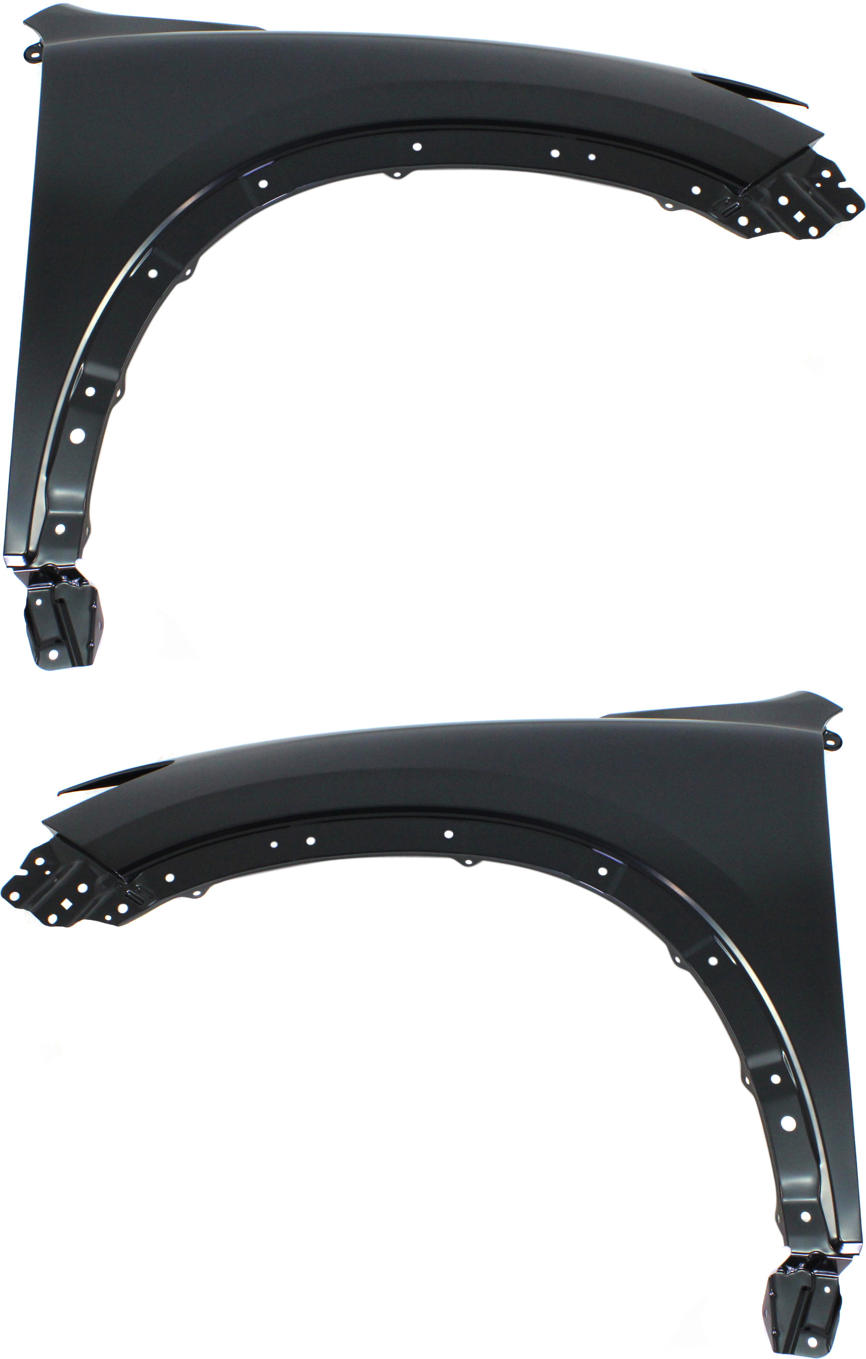 AM CX 5-13-16 FRONT FENDER RH AND LH Primed w o Side Lamp Hole SKU SET REPM220187 Partslink MA1240170 MA1241170 OEM KD5352111A KD5352211A