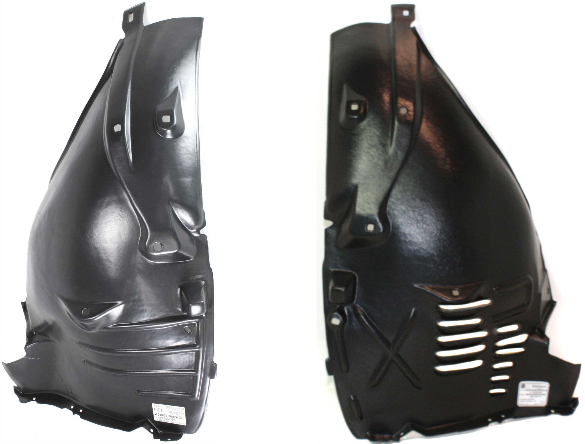 AM S CLASS 00-06 FRONT FENDER LINER RH AND LH Front Section 03-06 RWD SKU SET REPM222137 Partslink MB1249117 MB1248117 OEM 2206902230-2206901930