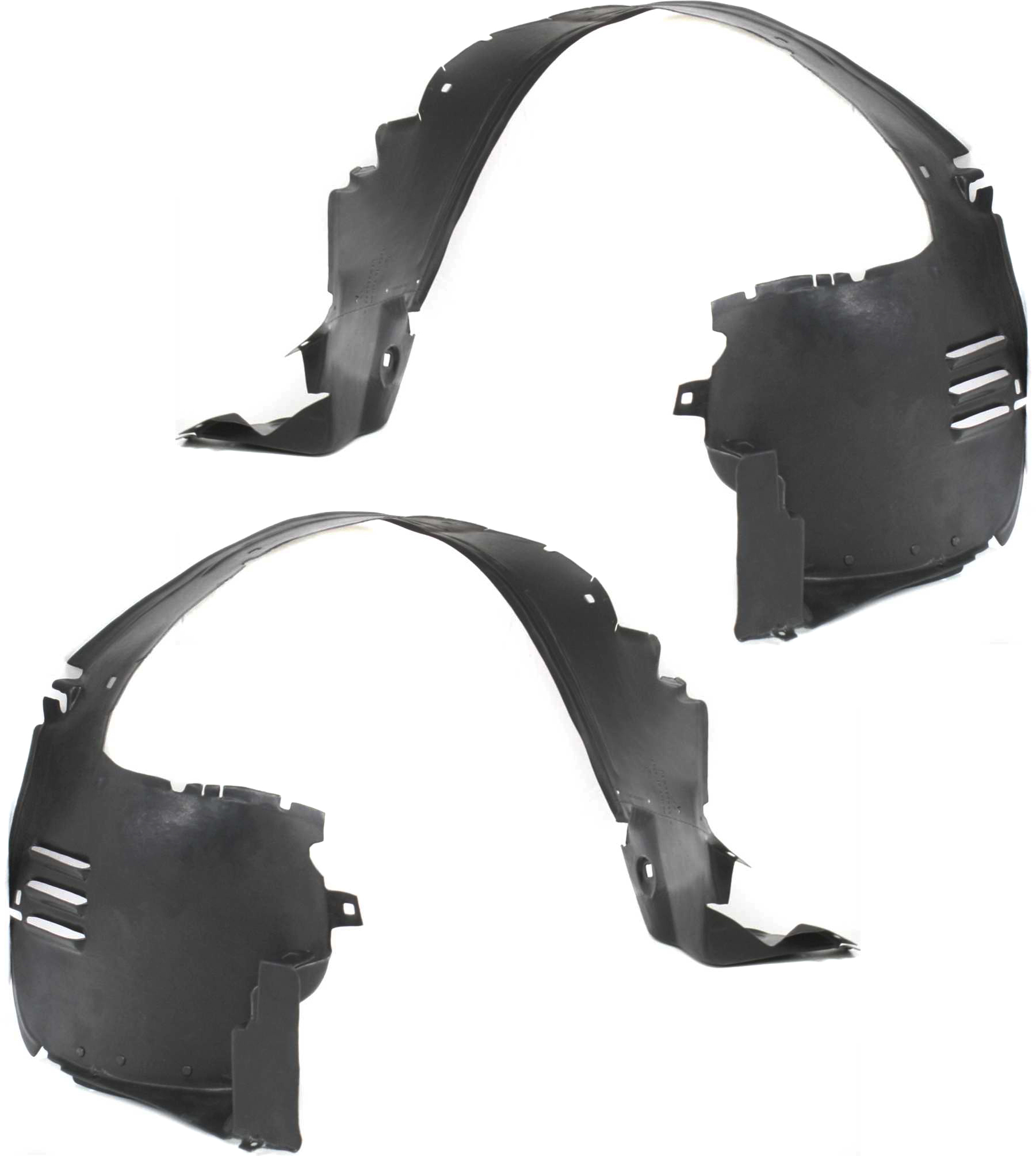 AM CLK CLASS 98-03 FRONT FENDER LINER RH AND LH Rear Section Coupe w Sport Package 208 Chassis SKU SET REPM222151 Partslink MB1249128 MB1248128 OEM 2086980630-2086980530