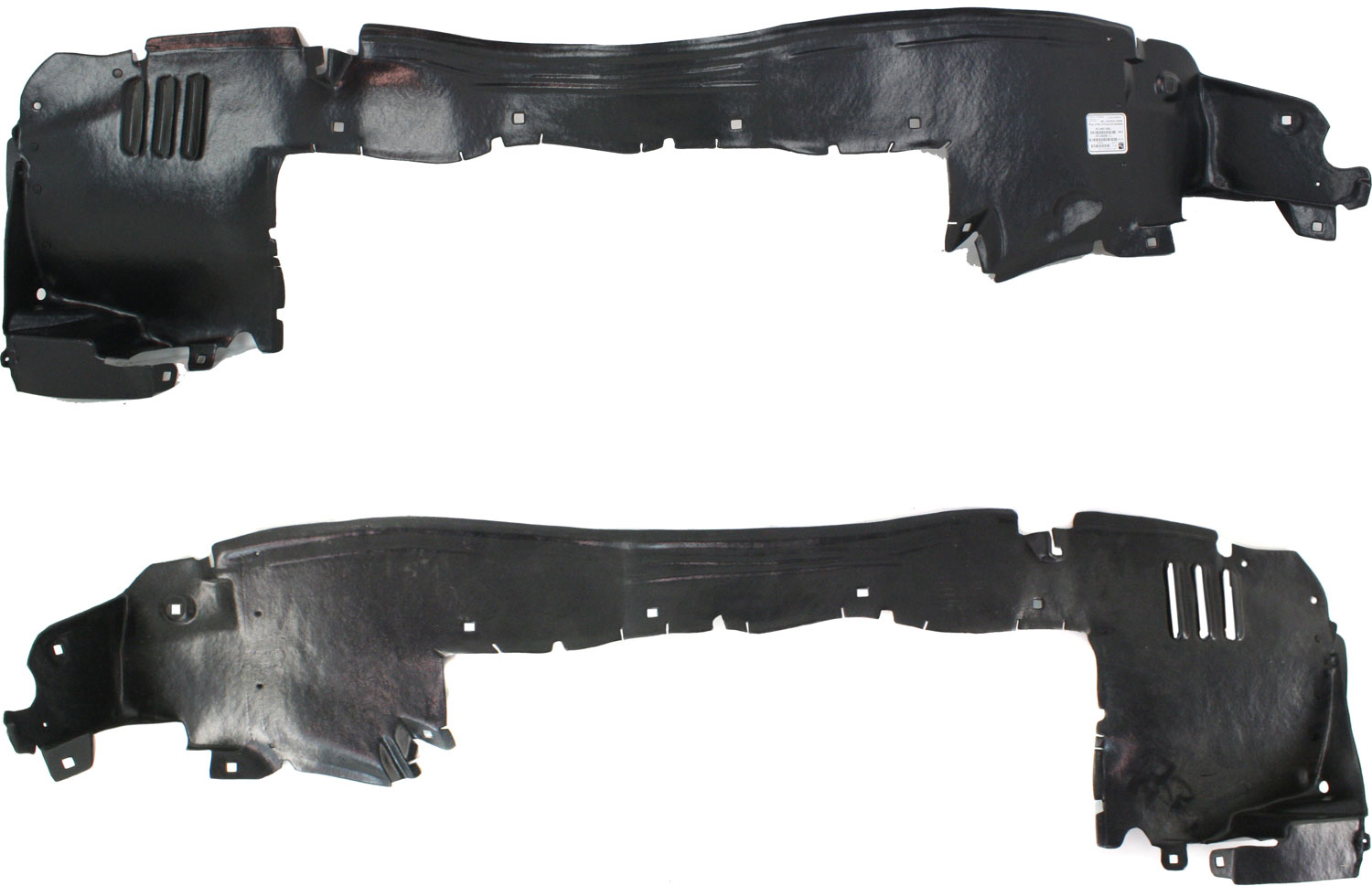 AM CLK CLASS 00-02 FRONT FENDER LINER RH AND LH Rear Section Coupe w o Sport Package 208 Chassis SKU SET REPM222183 Partslink MB1249134 MB1248134 OEM 2086985430-2086985330