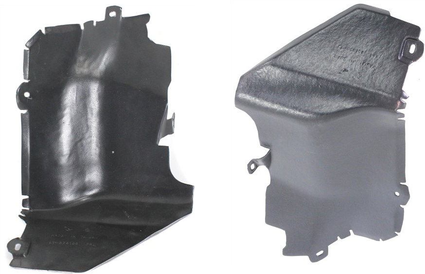 AM SL CLASS 90-02 FRONT FENDER LINER RH AND LH Rear Section SKU SET REPM222307 Partslink MB1251112 MB1250112 OEM 1296981230-1296981130