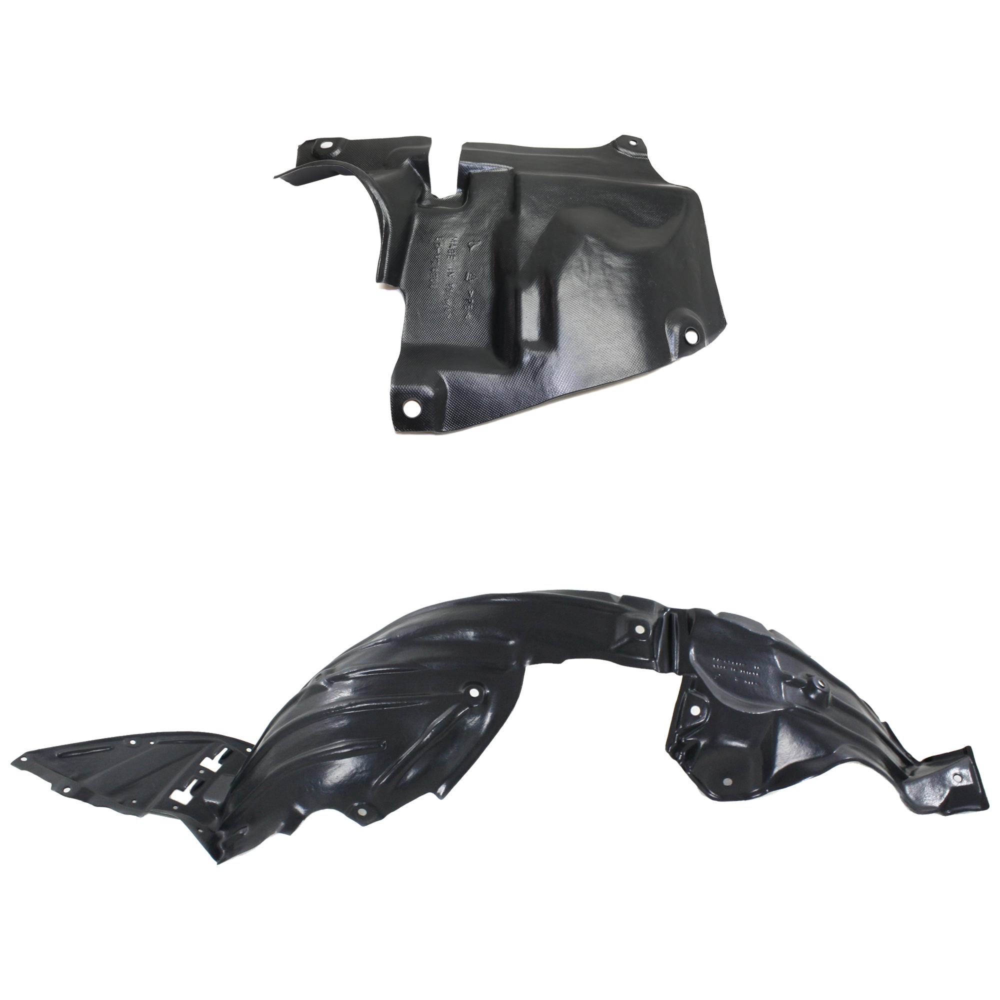AM MAZDA 3-14-18 FRONT FENDER LINER RH AND LH Front or Rear Section Set of 2 Without Insulation Foam SKU SET REPM222359 A Partslink MA1249145 MA1250115 OEM B45A56130H KD5356342A