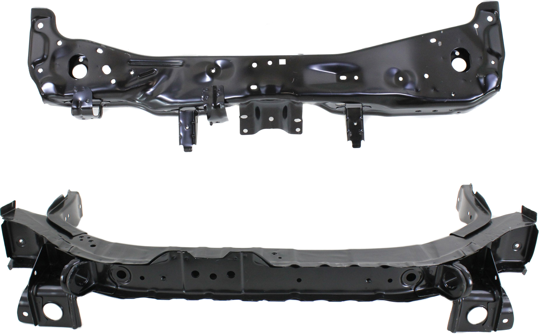AM LANCER 08-17 RADIATOR SUPPORT Set of 2 Upper and Lower Tie Bar w Turbo Evolution Ralliart Models SKU SET REPM250308-2 Partslink MI1225150 MI1225152 OEM 5256A809-5256B114