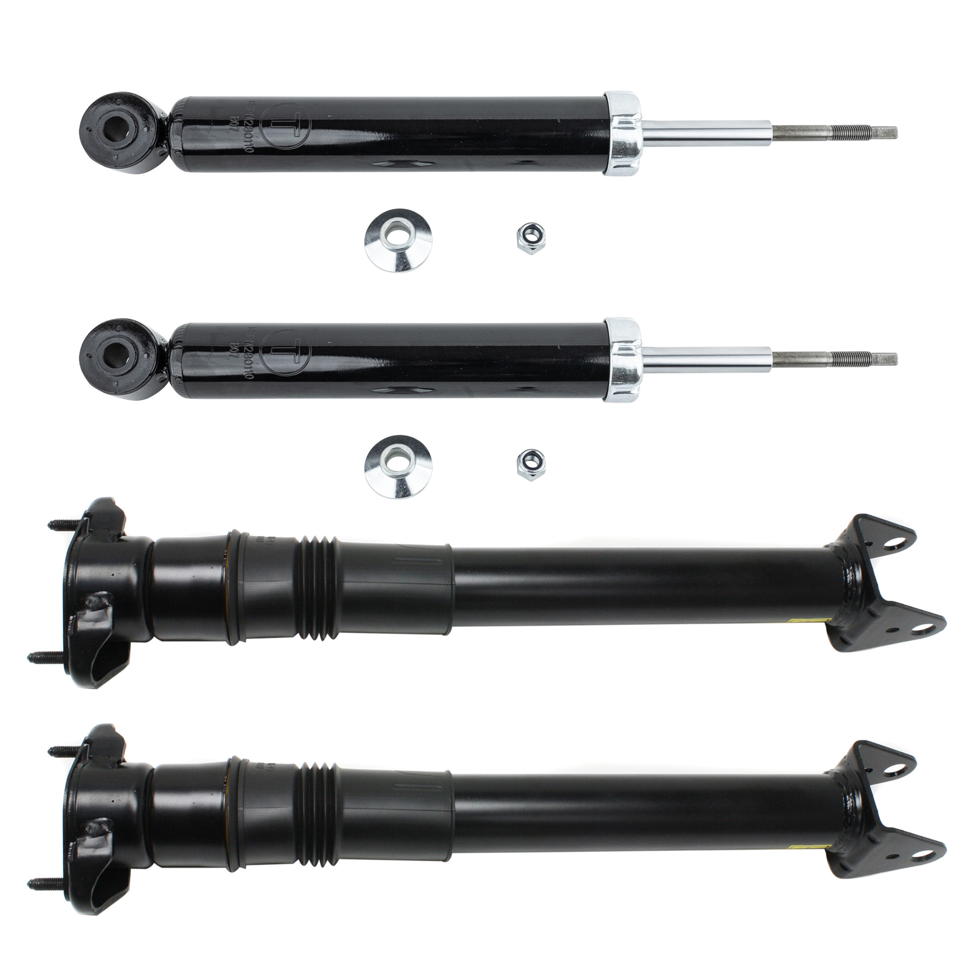 AM ML500 ML350-05-05 FRONT AND REAR SHOCK RH AND LH Gas Charged Set of 4 SKU SET REPM280110-4 OEM 1-633-261-200-163-320-000-000-000-000