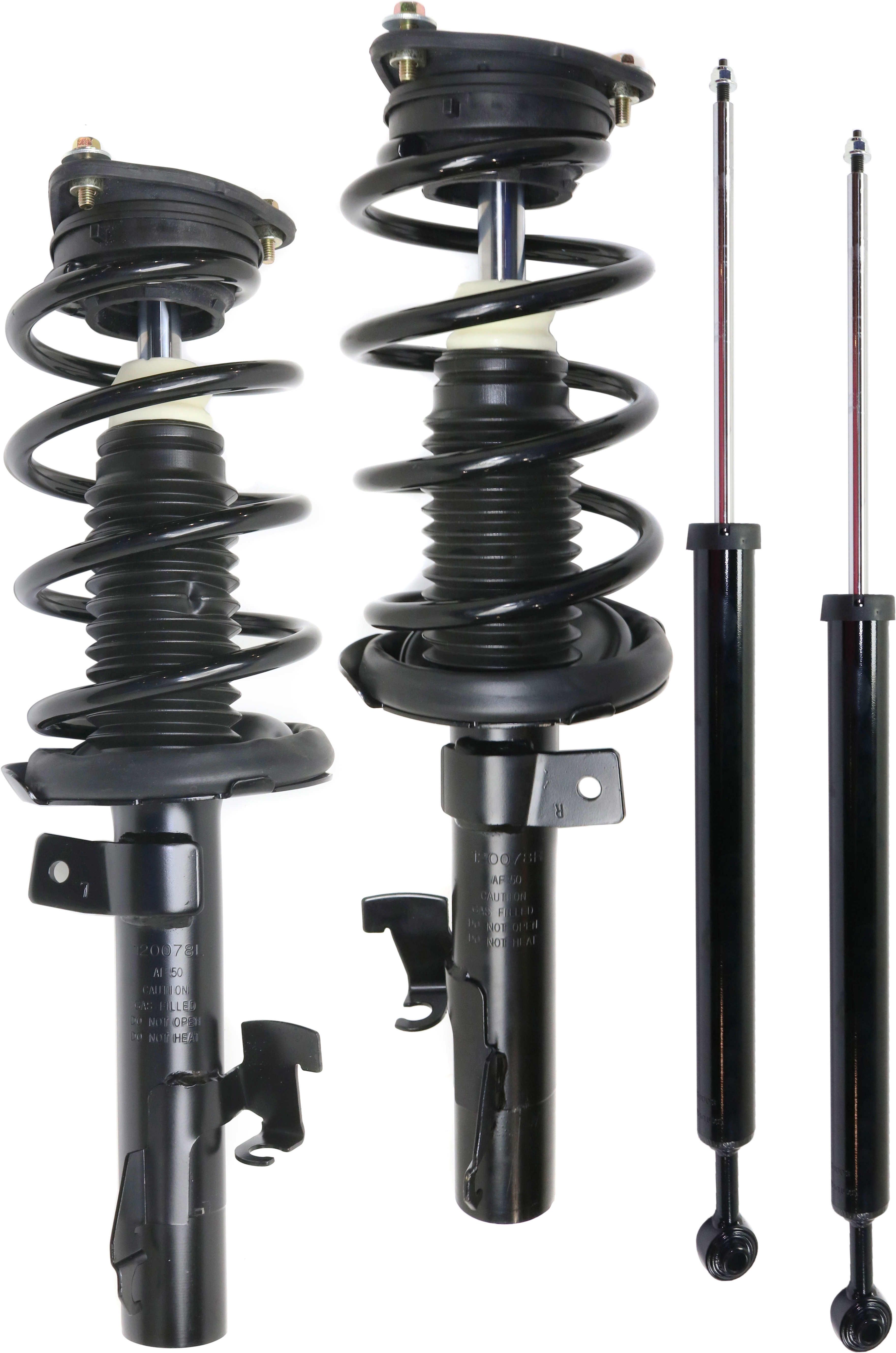 AM MAZDA 3-10-13 FRONT AND REAR SHOCK AND FULLY LOADED STRUT RH AND LH Gas Charged Twin tube Set of 4 SKU SET REPM280553-4 A OEM BRY034700 B37F34700B BRY034900