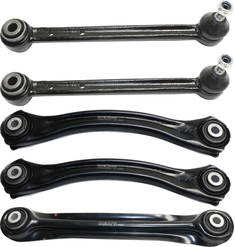 AM E CLASS 84-02 SLK CLASS 98-02 REAR CONTROL ARM RH AND LH Upper and Lower Frontward and Rearward Upper Rearward and Lower Frontward w o Ball Joint Lower Rearward w Ball Joint Set of 6 SKU SET REPM281409-6 OEM 1243507706-1243507606-21035024