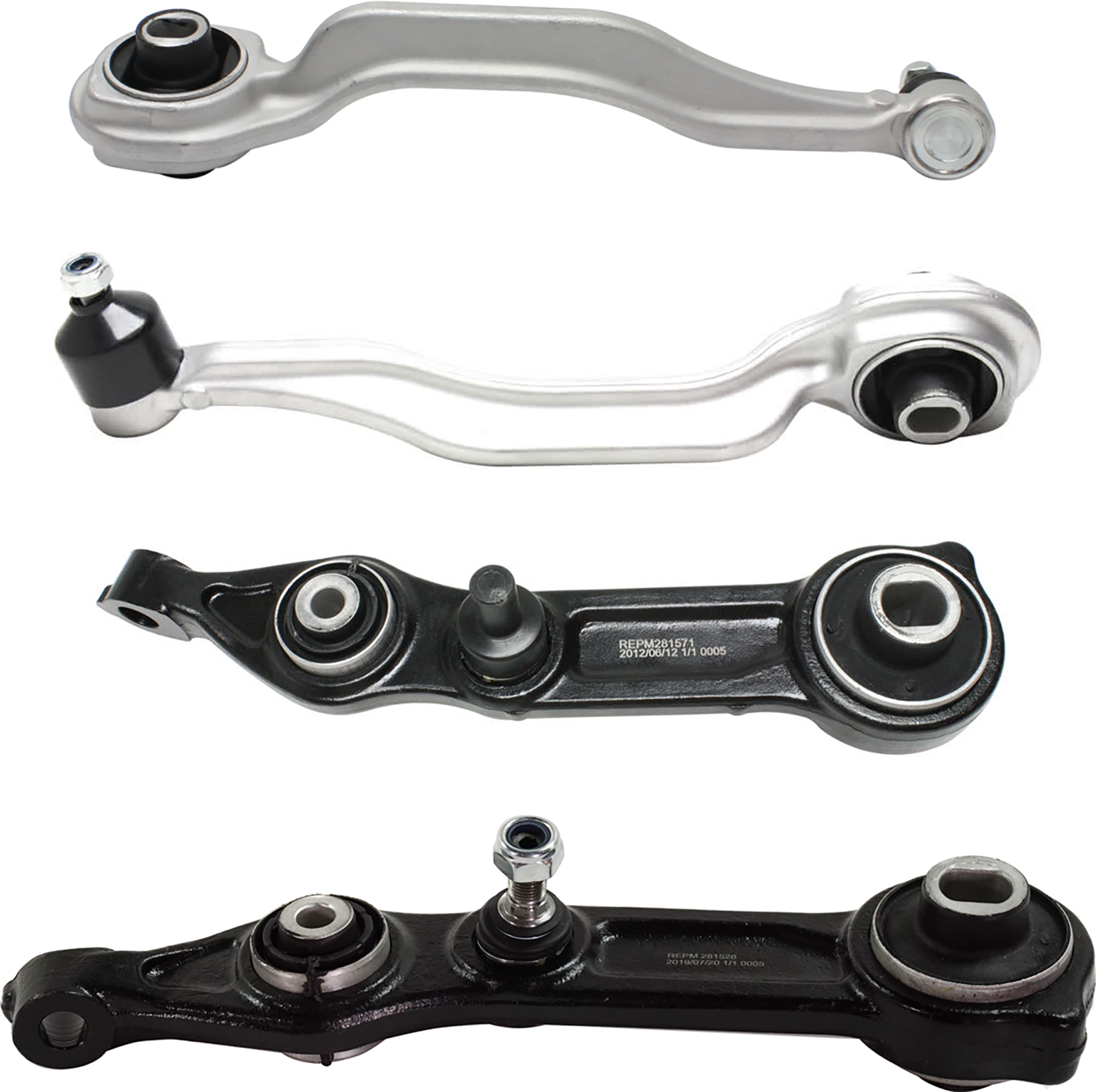 AM E CLASS 03-09 FRONT CONTROL ARM RH AND LH Lower Frontward and Rearward with Ball Joint and Bushing Set of 4 SKU SET REPM281528-4 OEM 1016709-1026152-1514026-260557