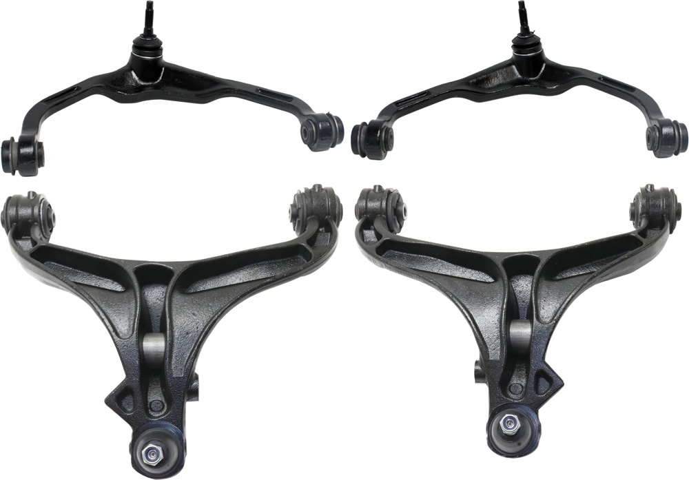 AM NITRO 07-11 LIBERTY 08-12 FRONT CONTROL ARM RH AND LH Upper and Lower w Ball Joint and Bushing Set of 4 SKU SET REPM281579-4 OEM 52109986AH 52109986AE 52109987
