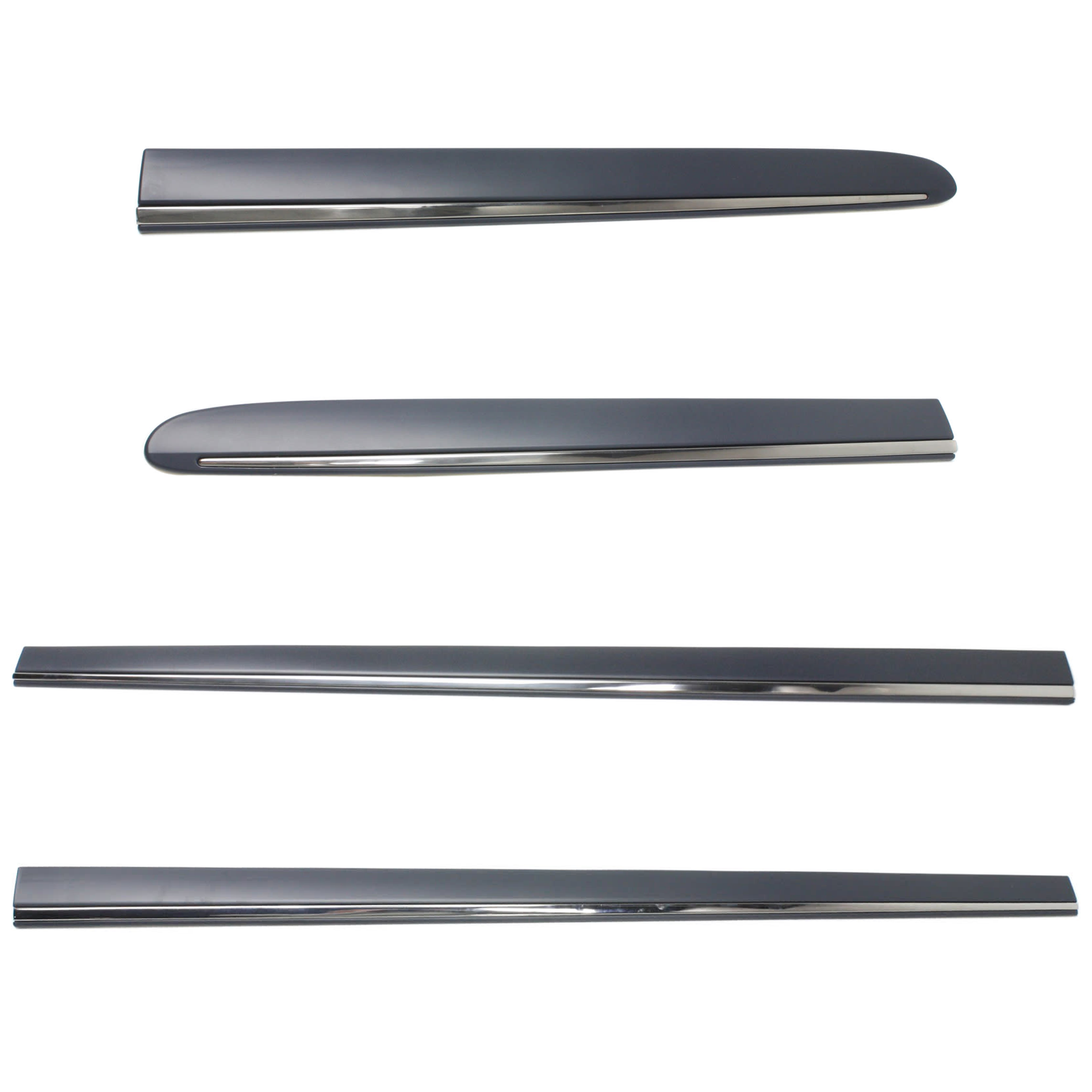 AM E320-03-05 E55 AMG 04-06 FRONT AND REAR DOOR MOLDING AND BELTLINES RH AND LH Set of 4 SKU SET REPM461735-4 Partslink MB1304122 MB1305122 MB1504125 MB1505125 OEM 2116901362-2116901462-21169019