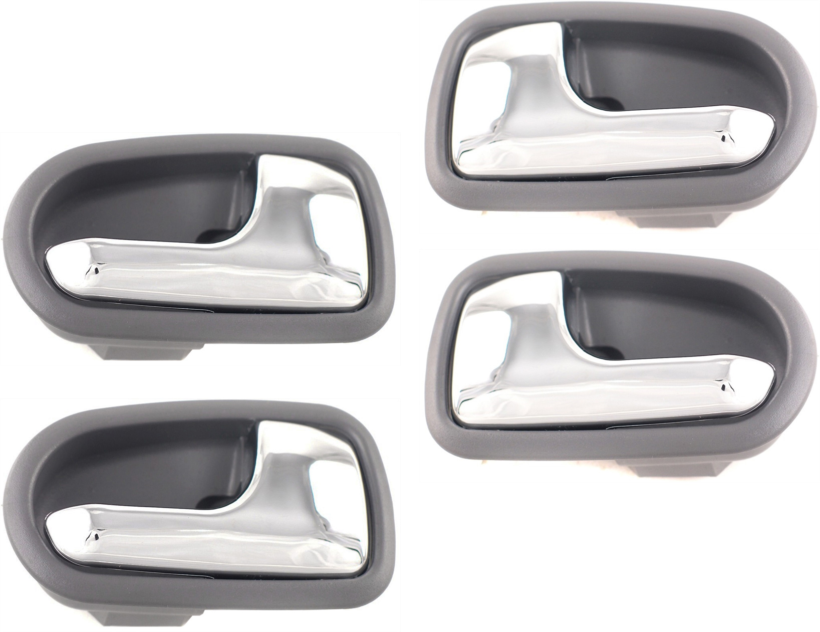 AM MAZDA 626-93-97 PROTEGE 95-03 FRONT AND REAR DOOR HANDLE RH AND LH Set of 4 Inside Chrome + Gray SKU SET REPM462125-4 Partslink MA1353113 MA1352113 OEM S54N58330B05 S54N59330B05