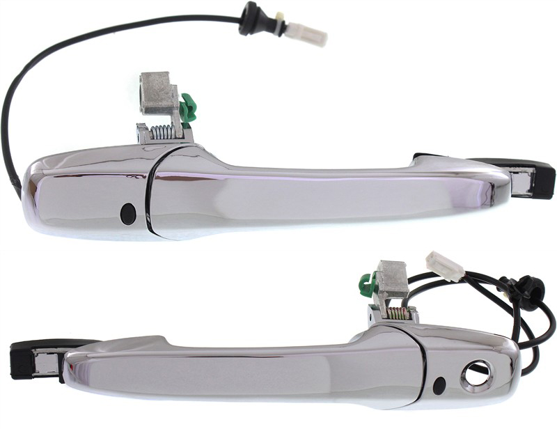 AM CX 9-07-13 FRONT EXTERIOR DOOR HANDLE RH AND LH All Chrome w o Keyhole w Smart Entry SKU SET REPM462365 OEM EG2458410A EG2459410B