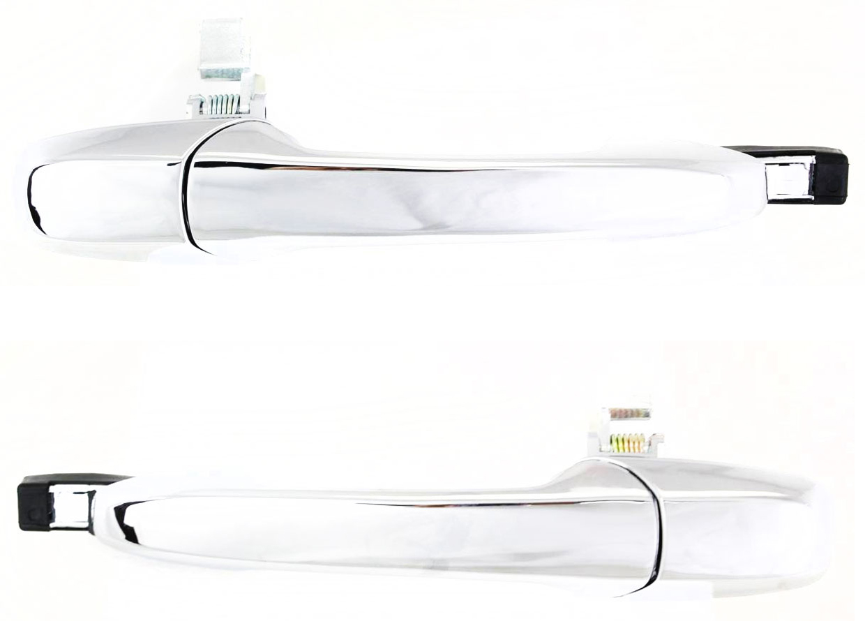AM 3-04-09 CX 9-14-15 REAR EXTERIOR DOOR HANDLE RH AND LH AND LH All Chrome SKU SET REPM491325 Partslink MA1521116 MA1520116 OEM EG2258410C L20859410D