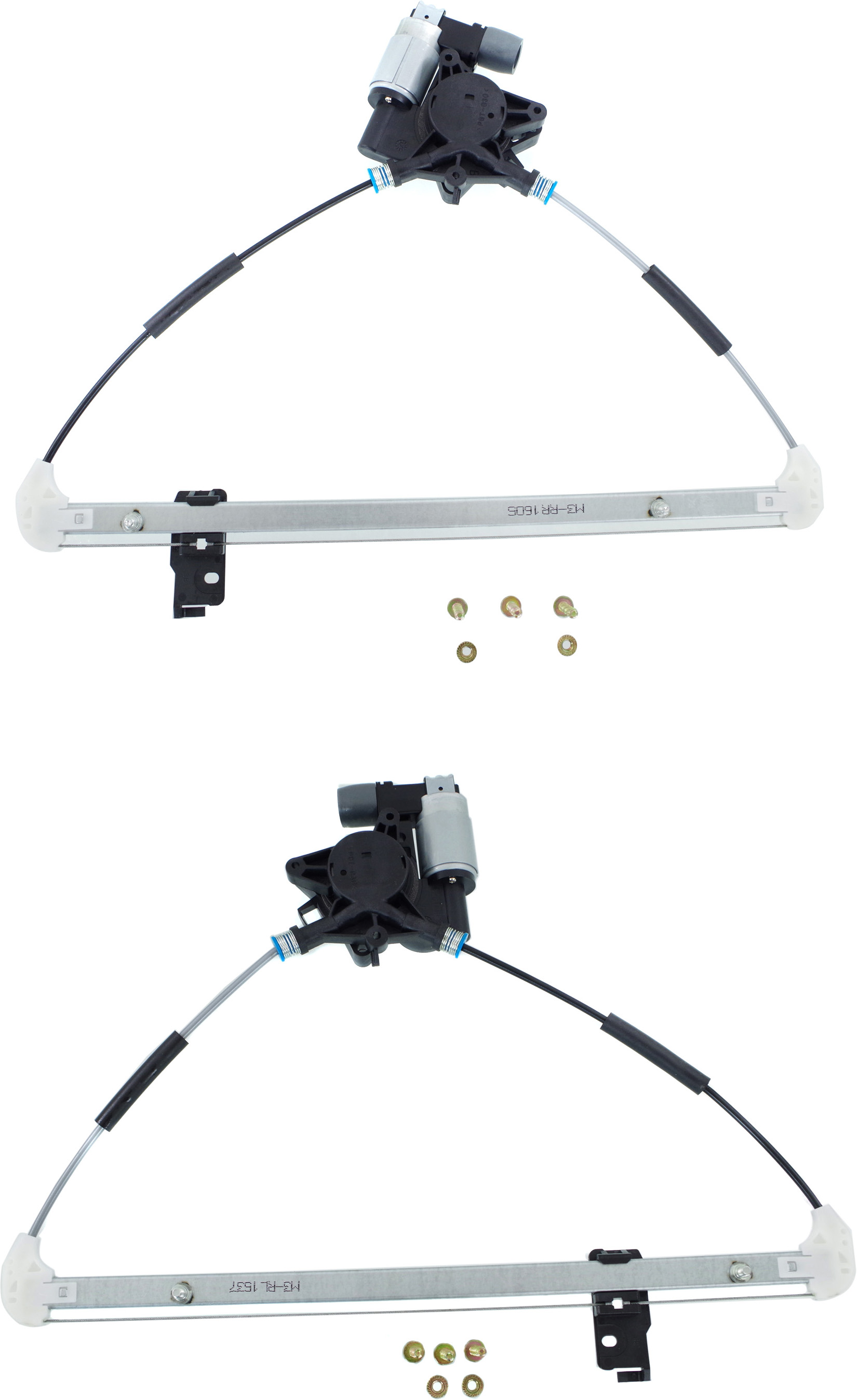 AM MAZDA 3-04-09 REAR WINDOW REGULATOR RH and LH Power w Motor Hatcback Sedan SKU SET REPM491739 Partslink MA1551105 MA1356102 MA1550105 MA1357102 OEM BP4K72590E PFM G22C5958XC BP4K
