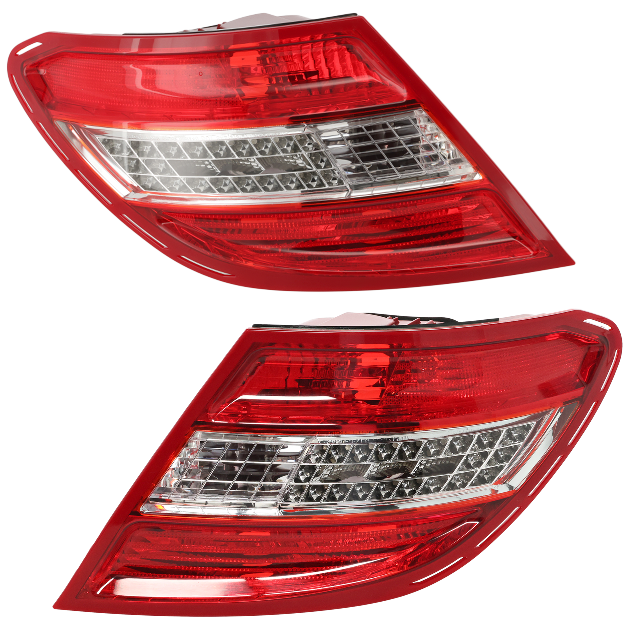 AM C CLASS 08-11 TAIL LAMP RH AND LH Lens and Housing w LED Turn Signal w Curve Lighting USA Type SKU SET REPM730107U Partslink MB2800128 OEM 204906890264 PFM 204906900264