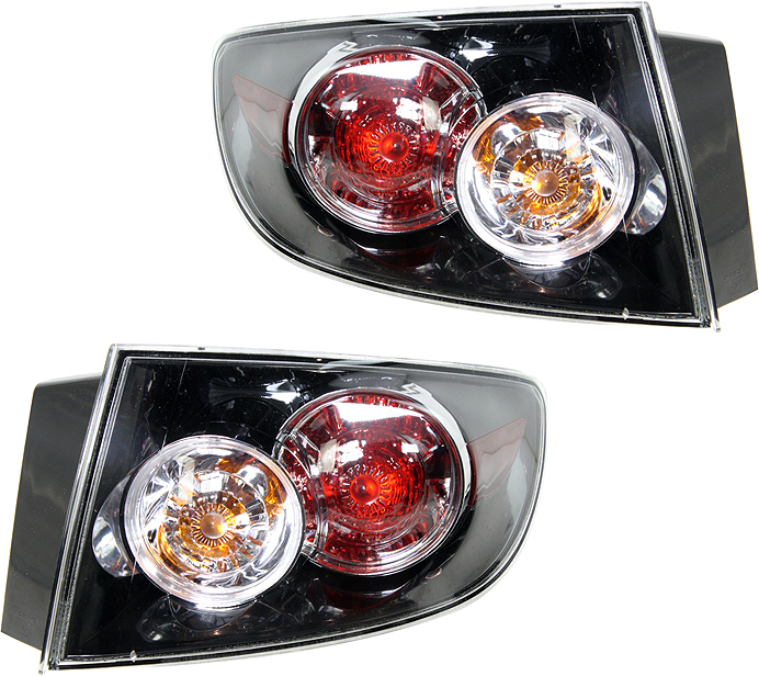 AM MAZDA 3-07-09 TAIL LAMP RH AND LH Assembly Halogen Standard Type Sedan Exc. GT model SKU SET REPM730125 Partslink MA2801136 MA2800136 OEM BR5H51150C BR5H51160C