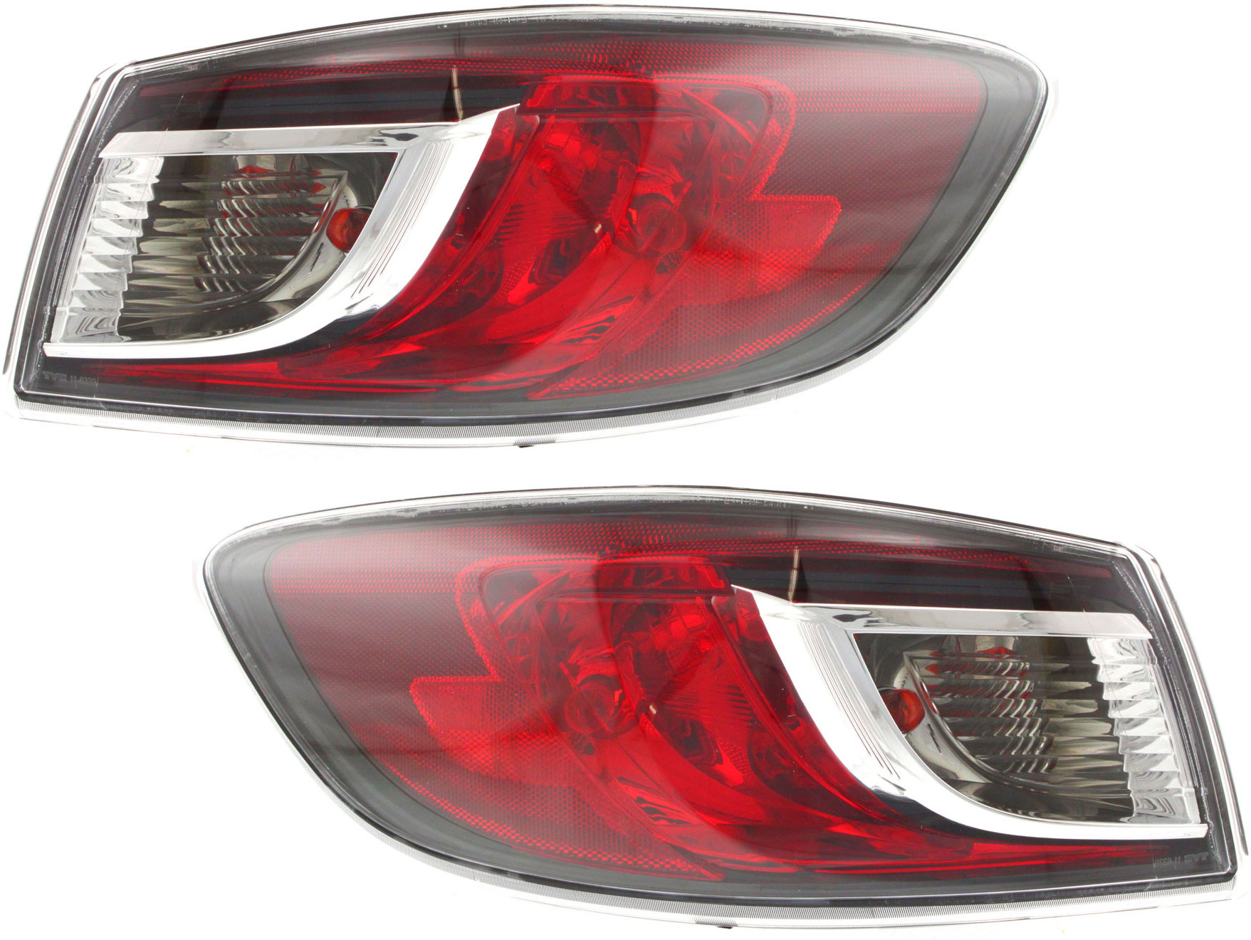 AM MAZDA 3-10-13 TAIL LAMP RH AND LH Outer Assembly Halogen Standard Type Sedan SKU SET REPM730129 Partslink MA2801144 MA2800144 OEM BBM451150G BBM451160G