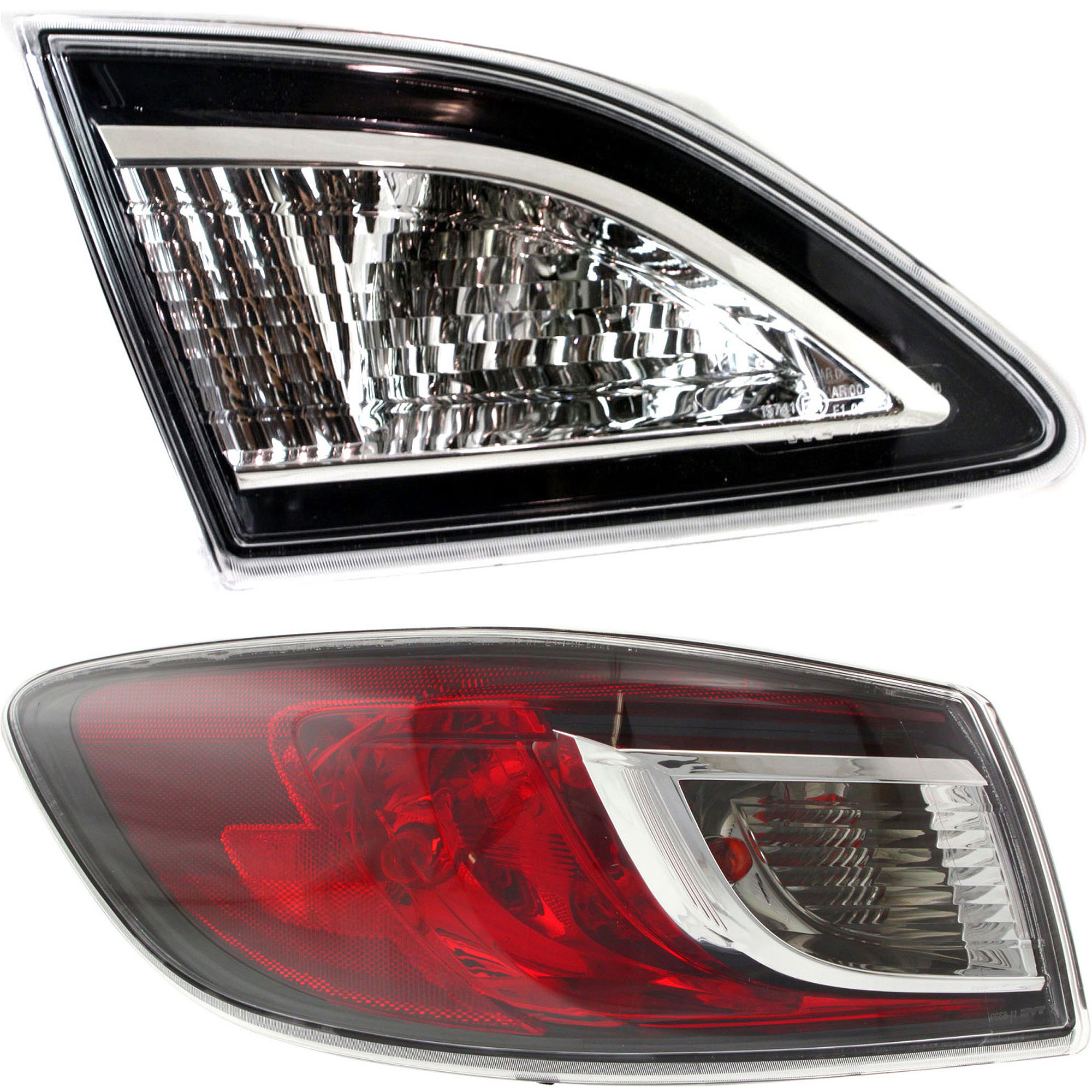 AM 3-10-13 TAIL LAMP LH Inner and Outer Halogen Sedan SKU SET REPM730130 A Partslink MA2800144 MA2882108 OEM BBM451160G BBM4513G0H
