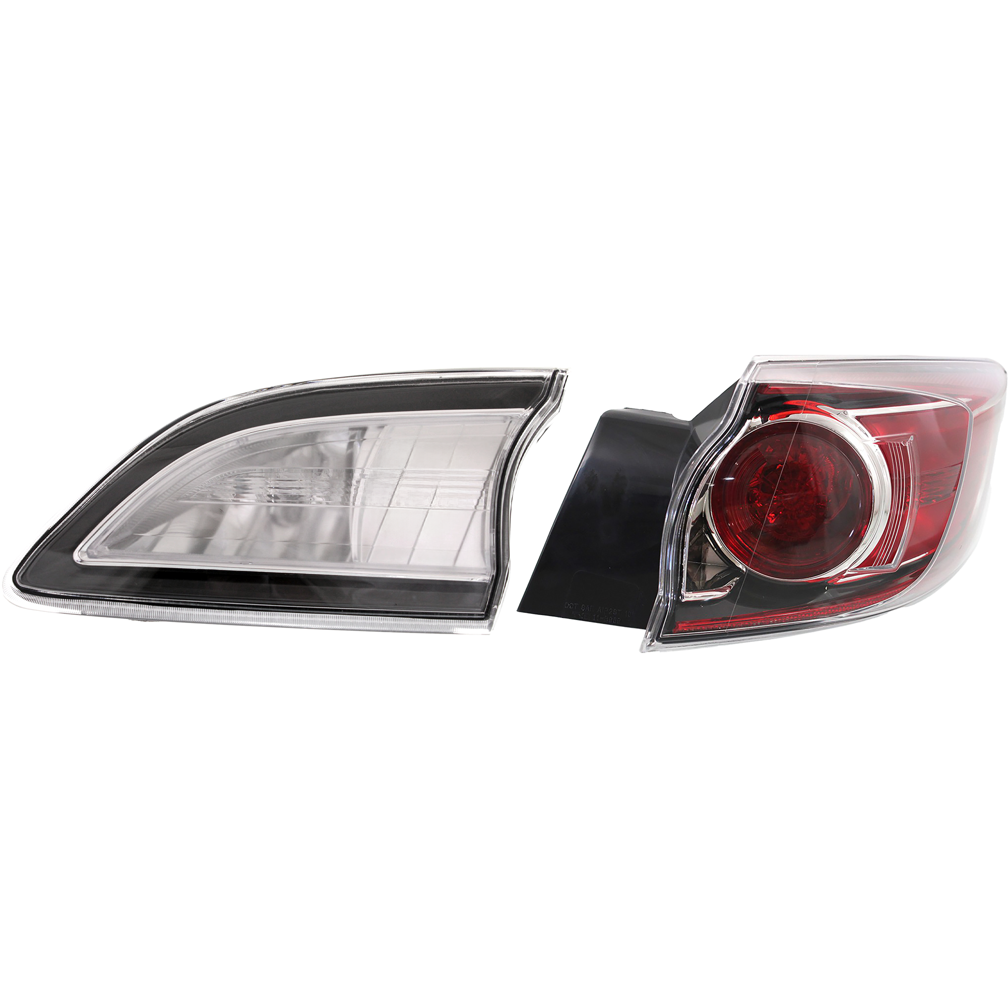 AM MAZDA 3-10-13 TAIL LAMP RH Inner and Outer Assembly Halogen Hatchback SKU SET REPM730195 A Partslink MA2801147 MA2883110 OEM BBN751150D BBN7513F0F