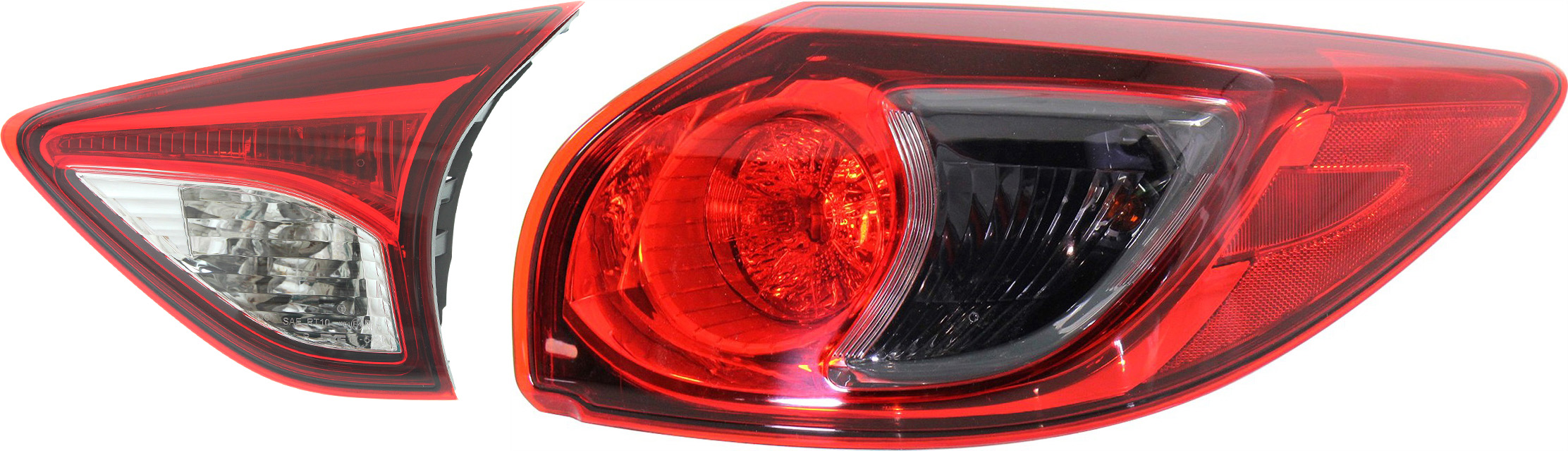 AM CX 5-13-16 TAIL LAMP RH Inner and Outer Assembly Halogen Set of 2 SKU SET REPM730305-2 Partslink MA2803108 MA2805111 OEM KD3351150D KD53513F0E