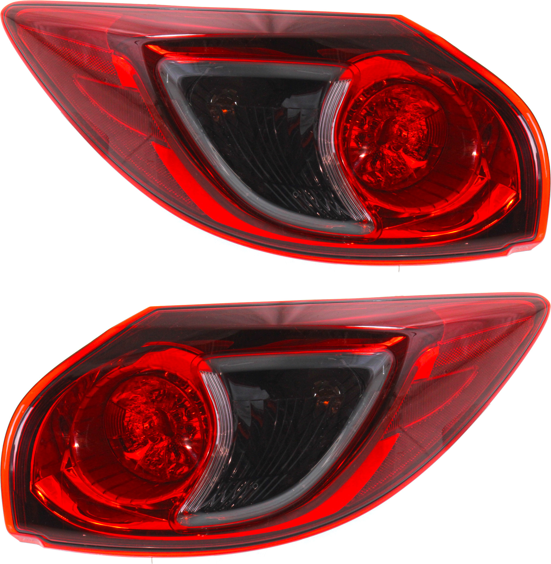 AM CX 5-13-16 TAIL LAMP RH AND LH Outer Assembly Halogen SKU SET REPM730305 Partslink MA2805111 MA2804111 OEM KD3351150D KD3351160D
