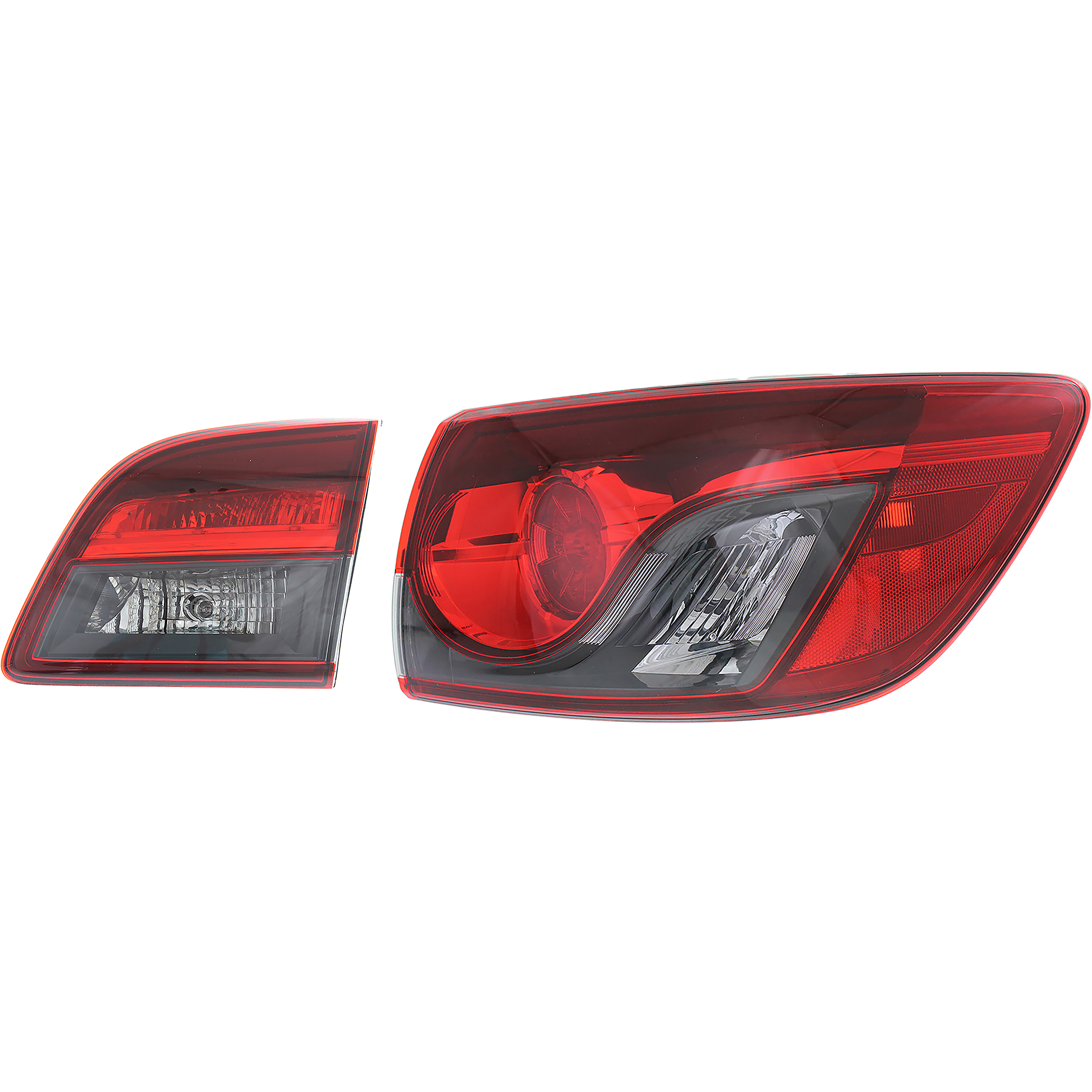 AM CX 9-13-15 TAIL LAMP RH Outer Assembly Halogen Set of 2 SKU SET REPM730343 A Partslink MA2803109 MA2805112 OEM TK2151150A TK21513F0A