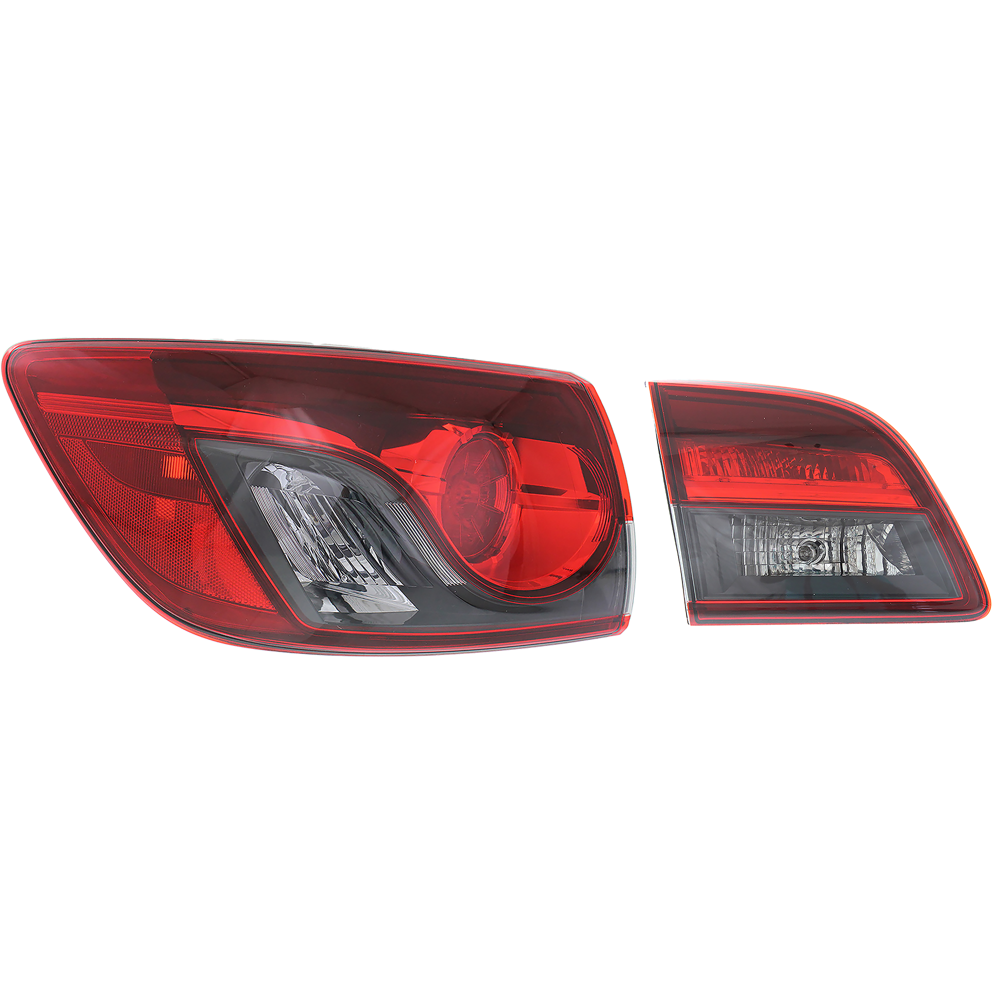 AM CX 9-13-15 TAIL LAMP LH Inner and Outer Halogen SKU SET REPM730344 Partslink MA2802109 MA2804112 OEM TK2151160A TK21513G0A