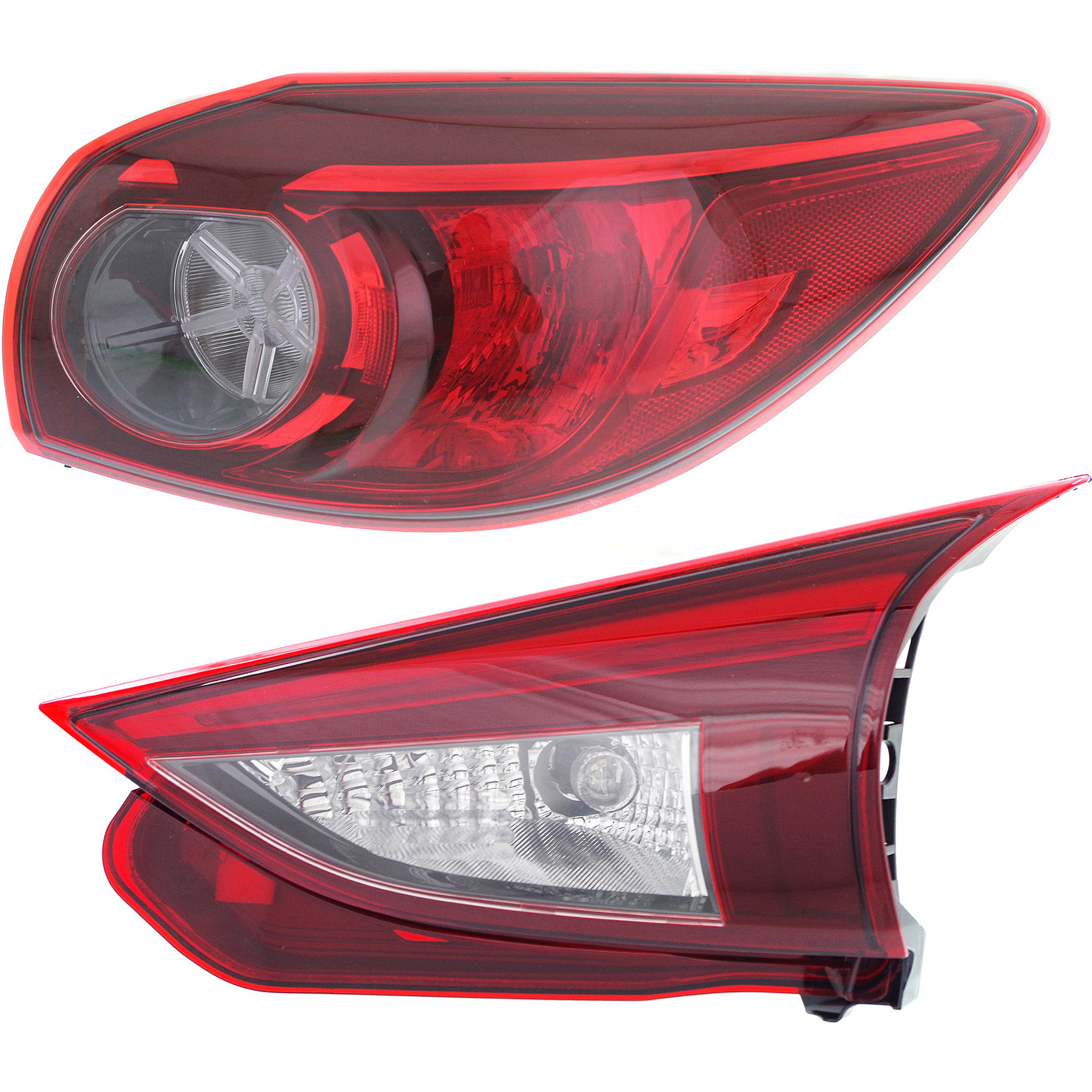 AM 3 SPORT MAZDA 3-14-18 TAIL LAMP RH Inner and Outer Assembly Clear Red Lens SKU SET REPM730357 A Partslink MA2803113 MA2805115 OEM B45D513F0D BHP151150C