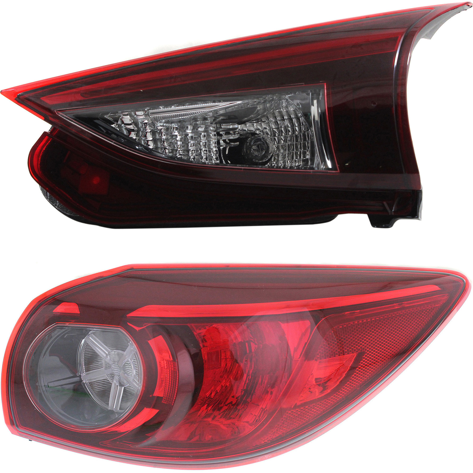 AM MAZDA 3-14-18 TAIL LAMP RH Outer Set of 2 Assembly Halogen Hatchback Mexico 17-18 Japan Built Vehicle CAPA SKU SET REPM730357Q A Partslink MA2803113C MA2805115C OEM B45D513F0D BHP151150C