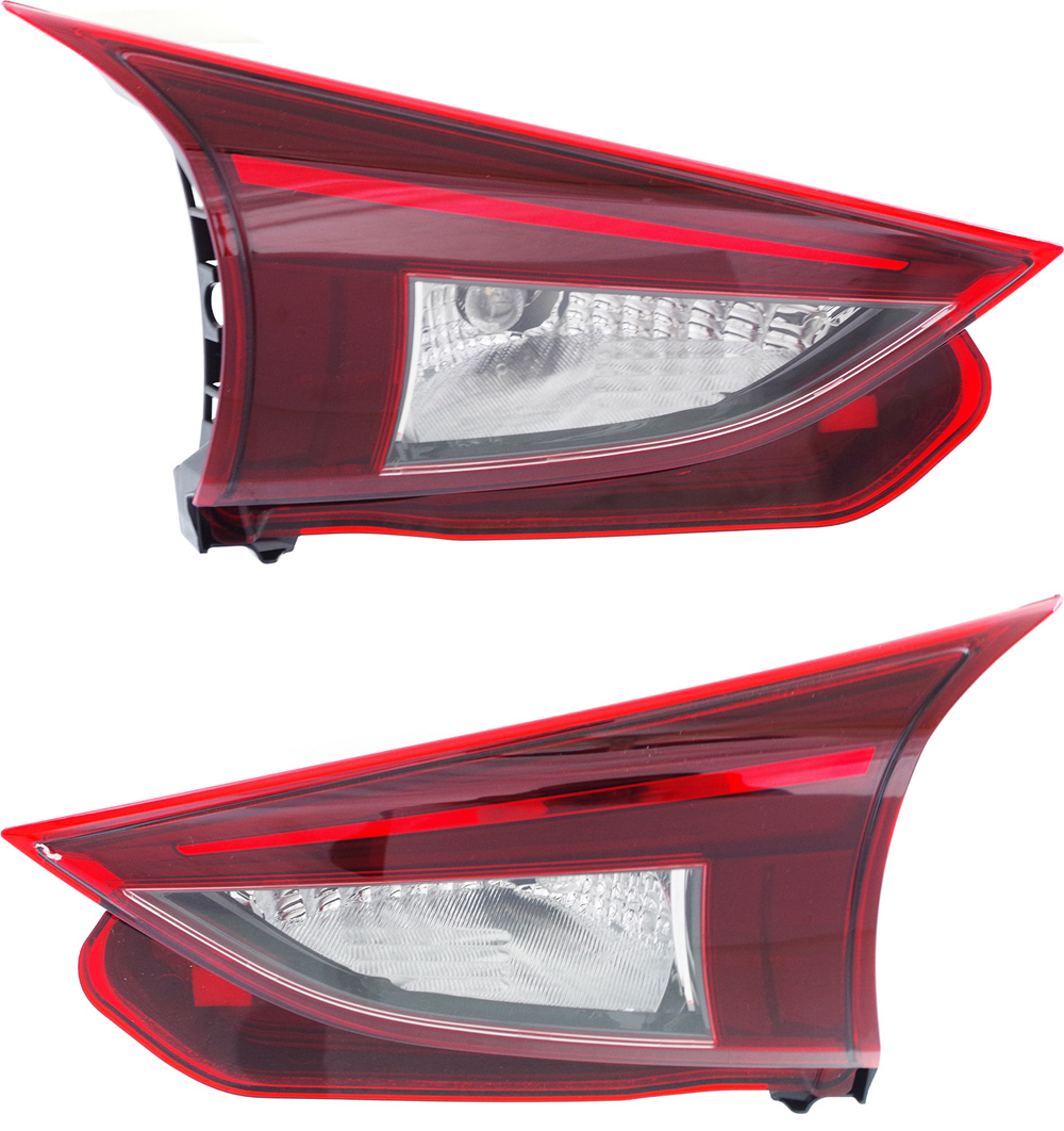 AM MAZDA 3-14-18 TAIL LAMP RH AND LH Inner Assembly Halogen Bulb Type Hatchback Japan Built Vehicle SKU SET REPM730361 Partslink MA2803114 MA2802114 OEM B45C513F0B B45C513G0B