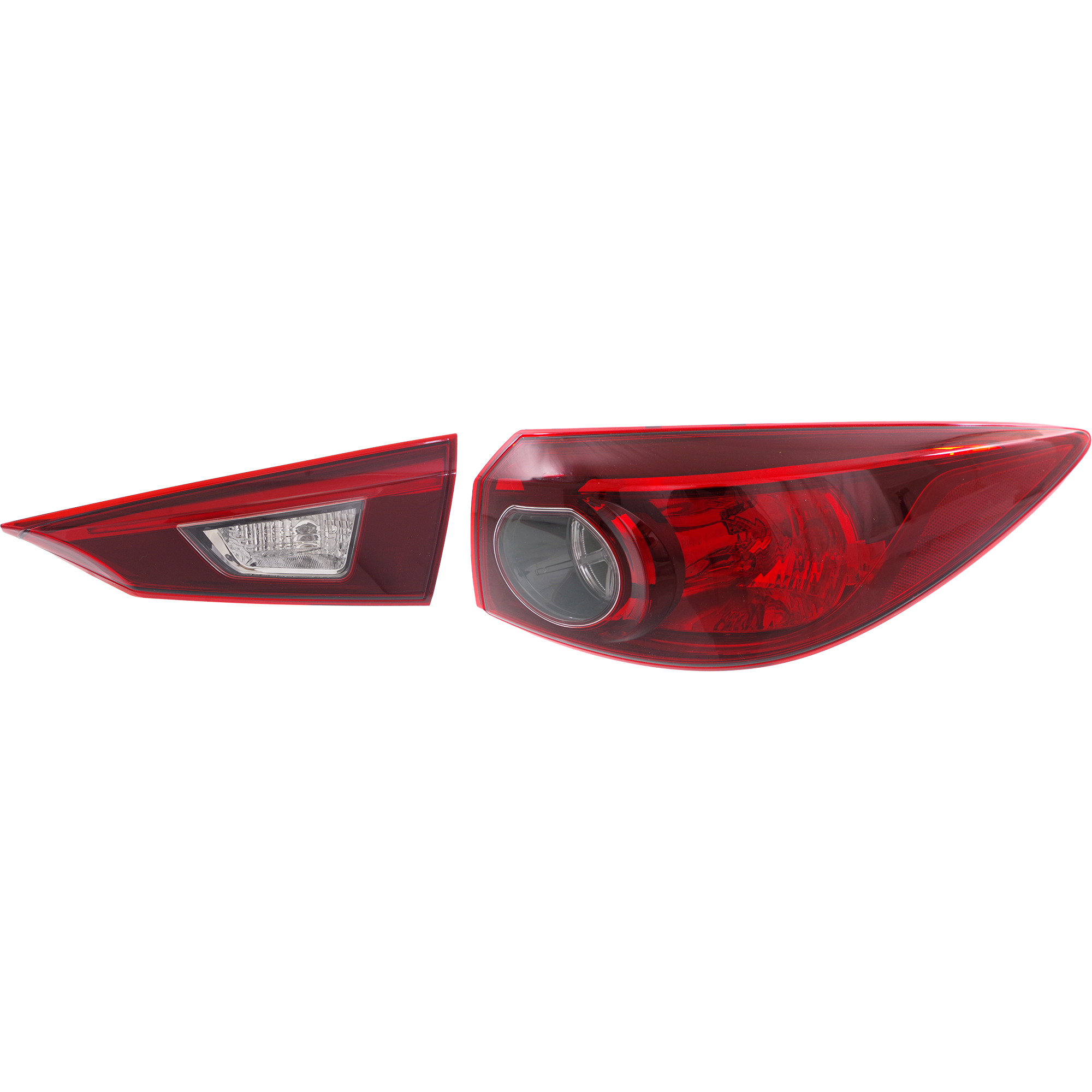 AM MAZDA 3-14-14 TAIL LAMP RH Outer Assembly Halogen Set of 2 CAPA SKU SET REPM730367Q A Partslink MA2803111C MA2805117C OEM B45B513F0C BHN151150B
